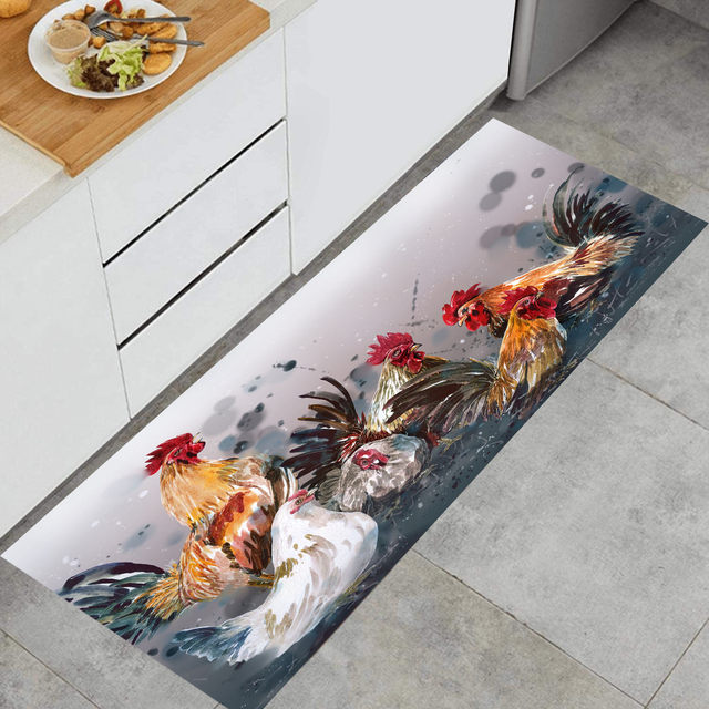 Chicken Print Kitchen Mat For Floor Anti-slip Hallway Balcony Rugs