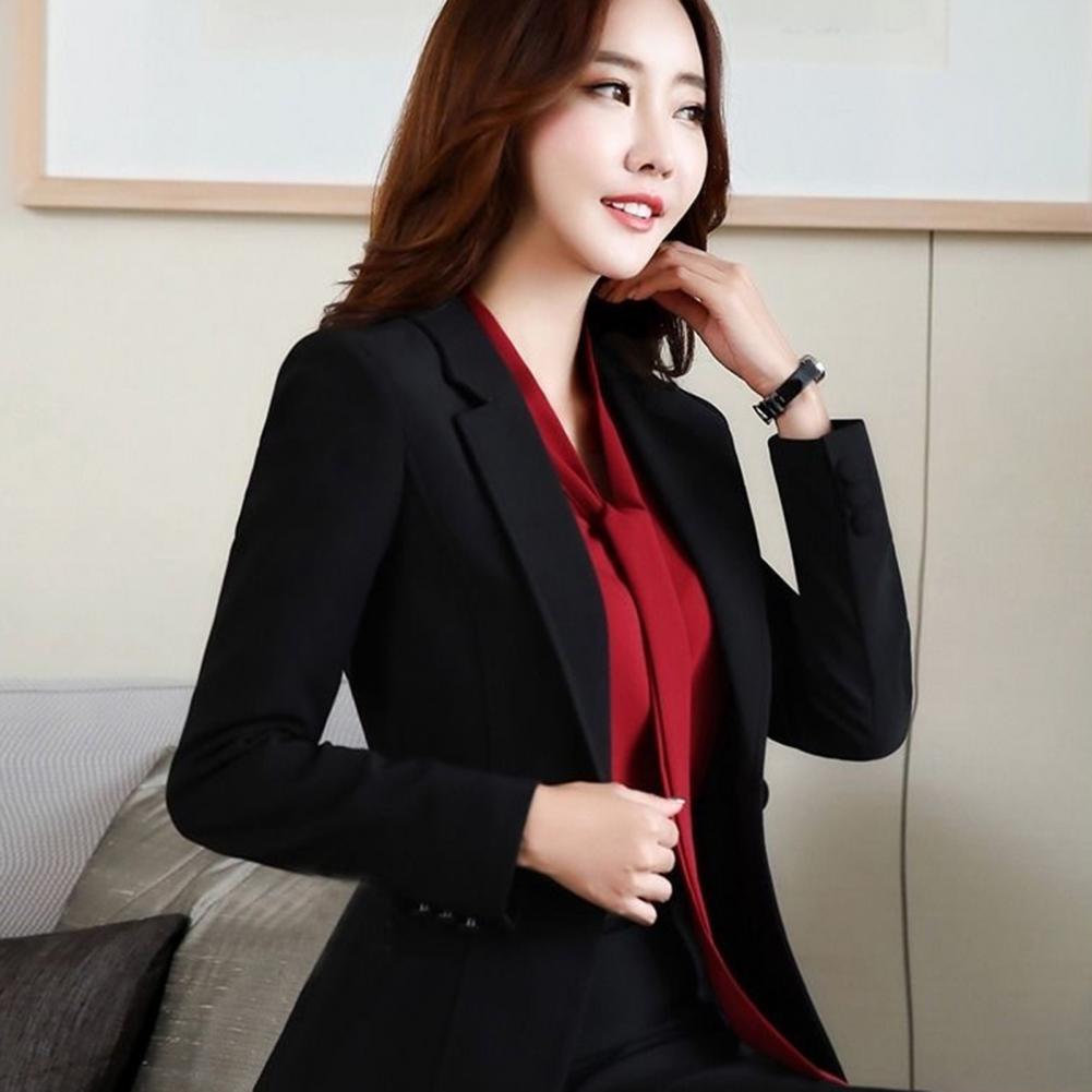 Title 2, Female Korean Casual Short Single Button Blazer...