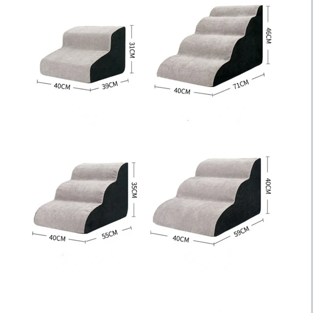 CAWAYI KENNEL-escaleras de espuma viscoelástica para sofá para perros y  gatos, escalera antideslizante para cama, suministros para mascotas, 2/3/4  escalones
