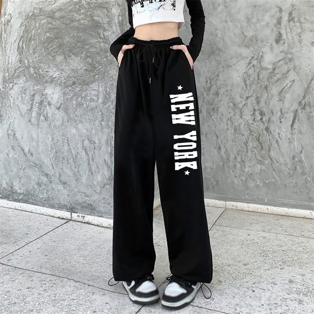 Women New York Letter American Vintage Sweatpants Loose