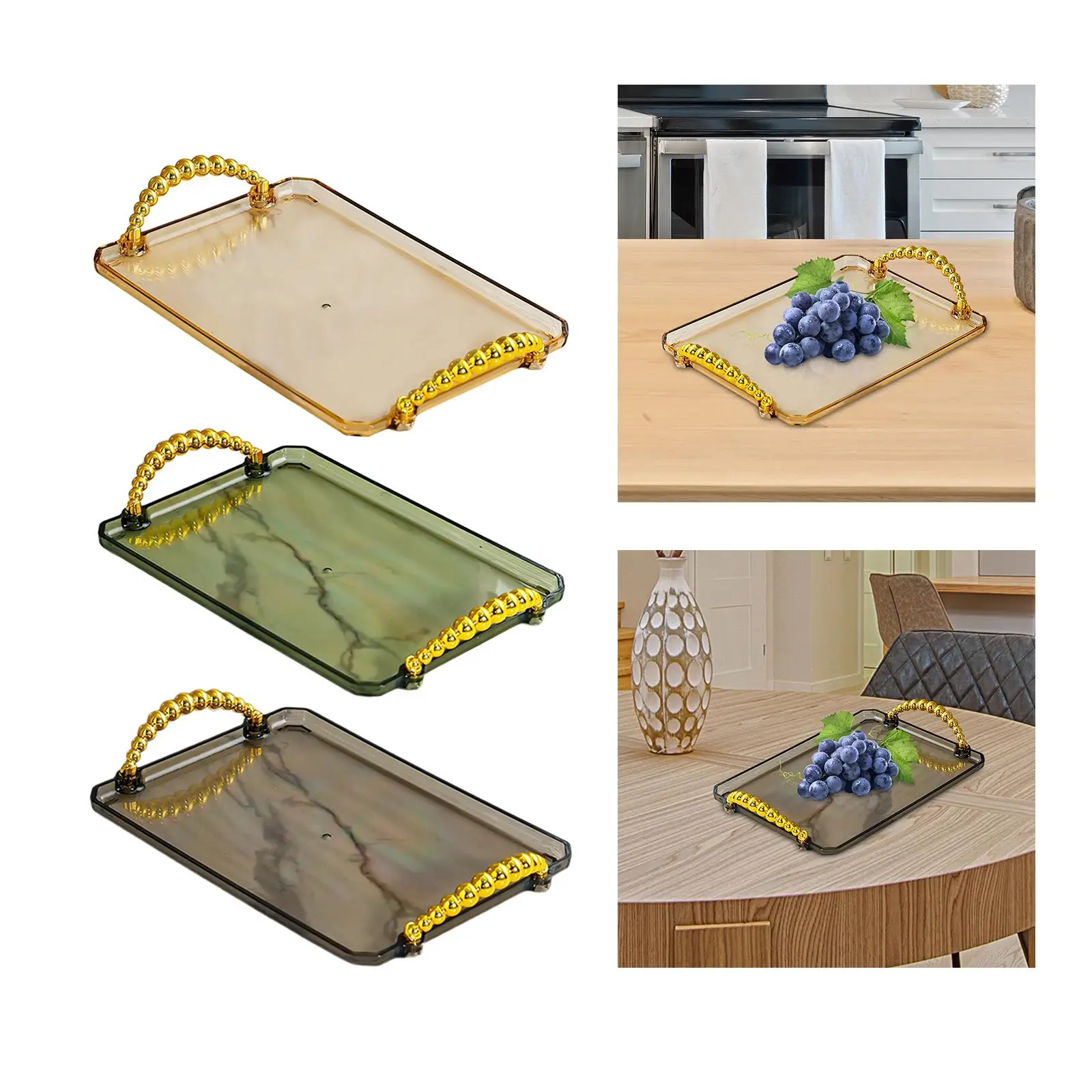Rectangular Serving Platters Dessert Tray Cup Tea Table Trays Bathroom Vanity Tray for Dressing Room Toilet Bathroom Party Home