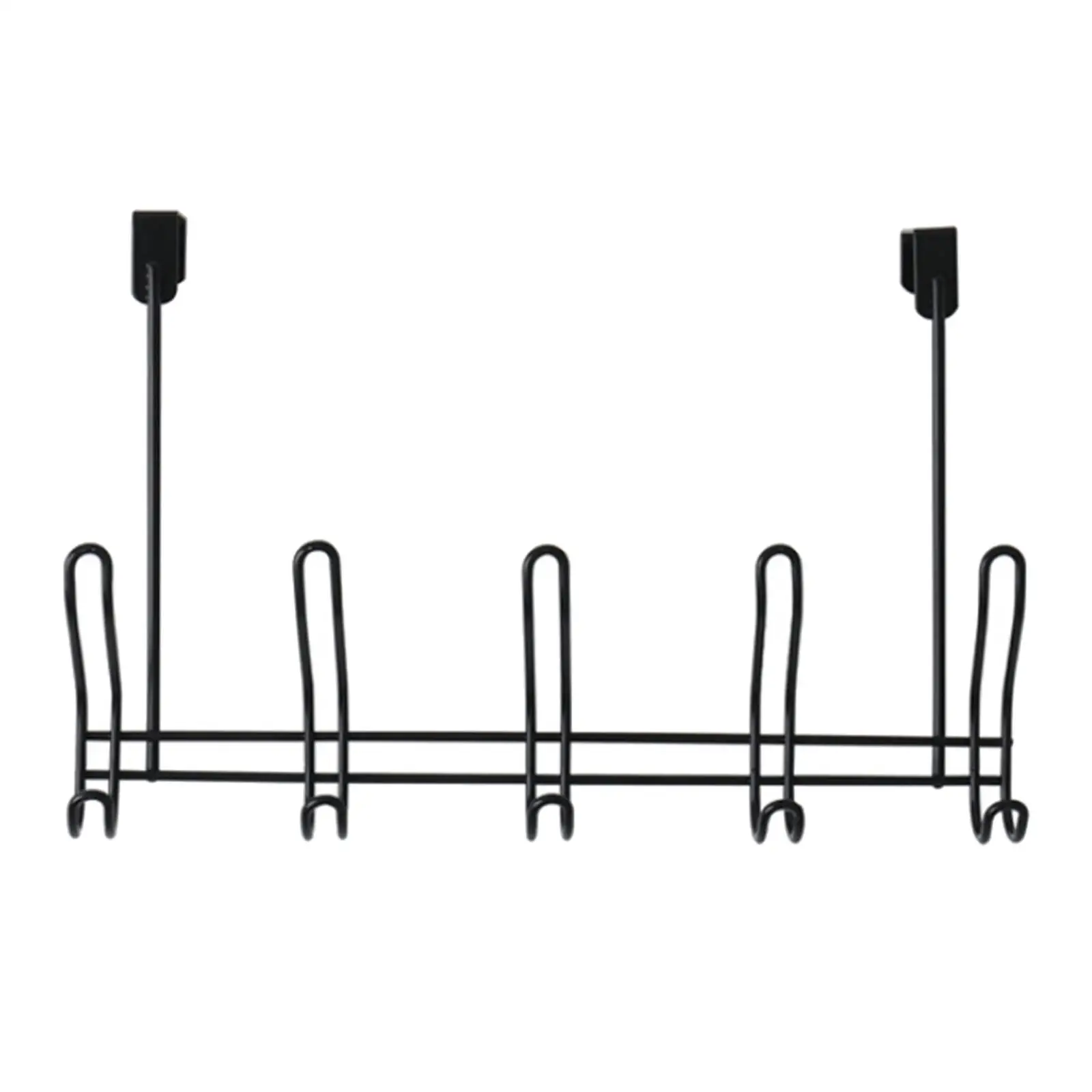 Metal 5 Hooks Clothing Coat Towel Hanger Rack Holder Shelf Over Door For Bathroom Kitchen Holder