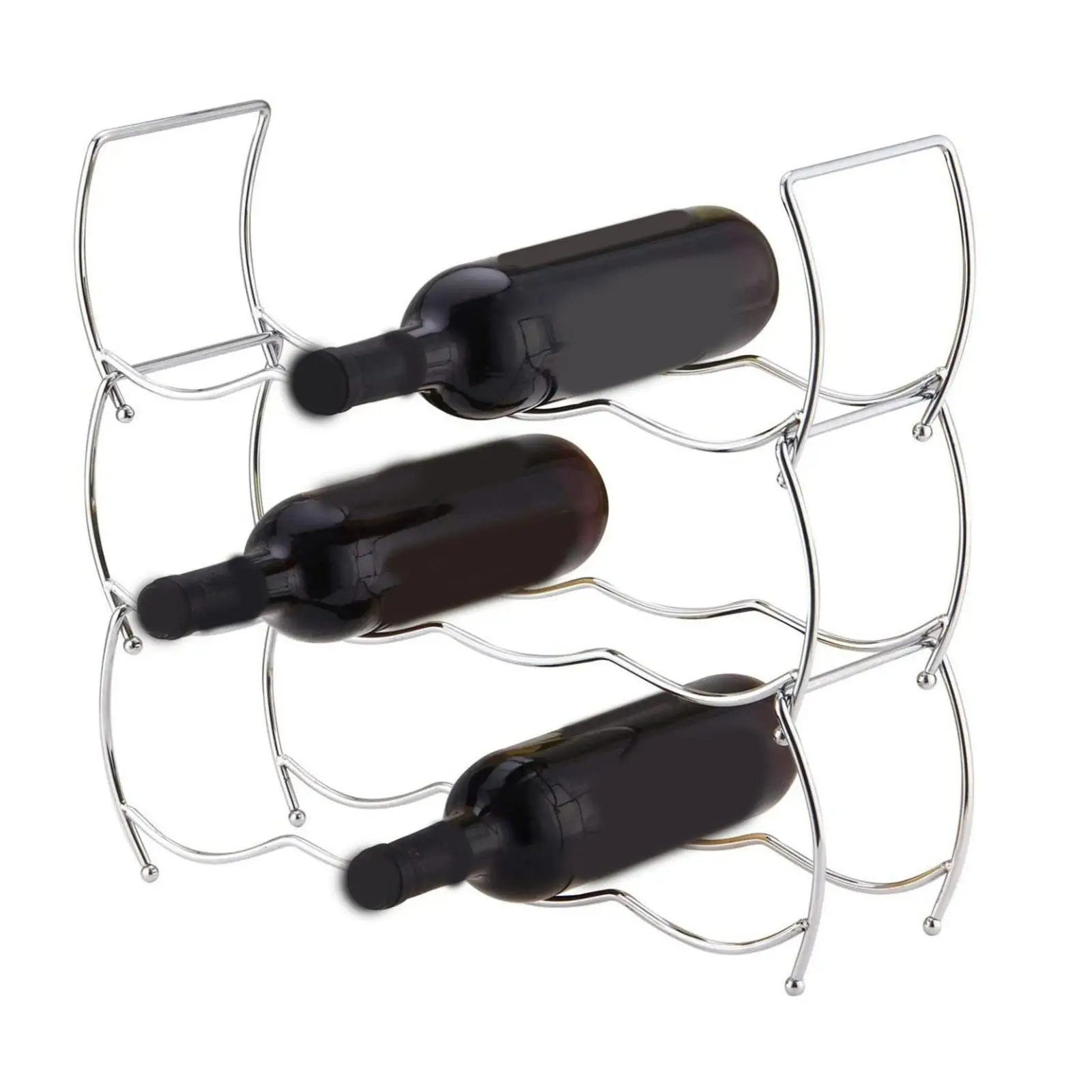 Three Tier Wine Rack European Style Creative Liquor Holder Wine Display Stand for Kitchen Countertop Wine could store Ornament