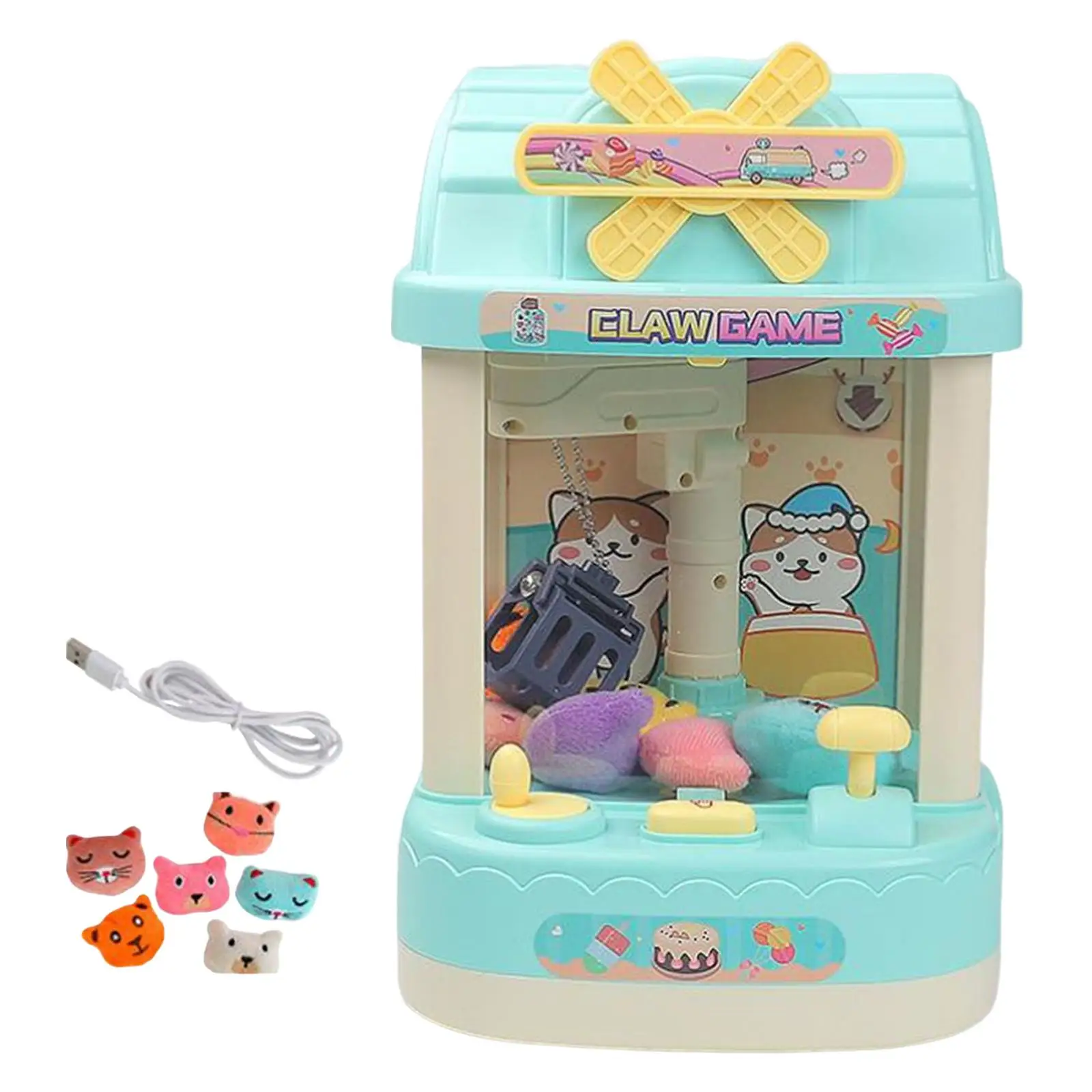 Claw Machine for Kids Mini Toy Grabber Machine with Volume Control Switch Birthday Gift Lightweight with Light and Sound Small