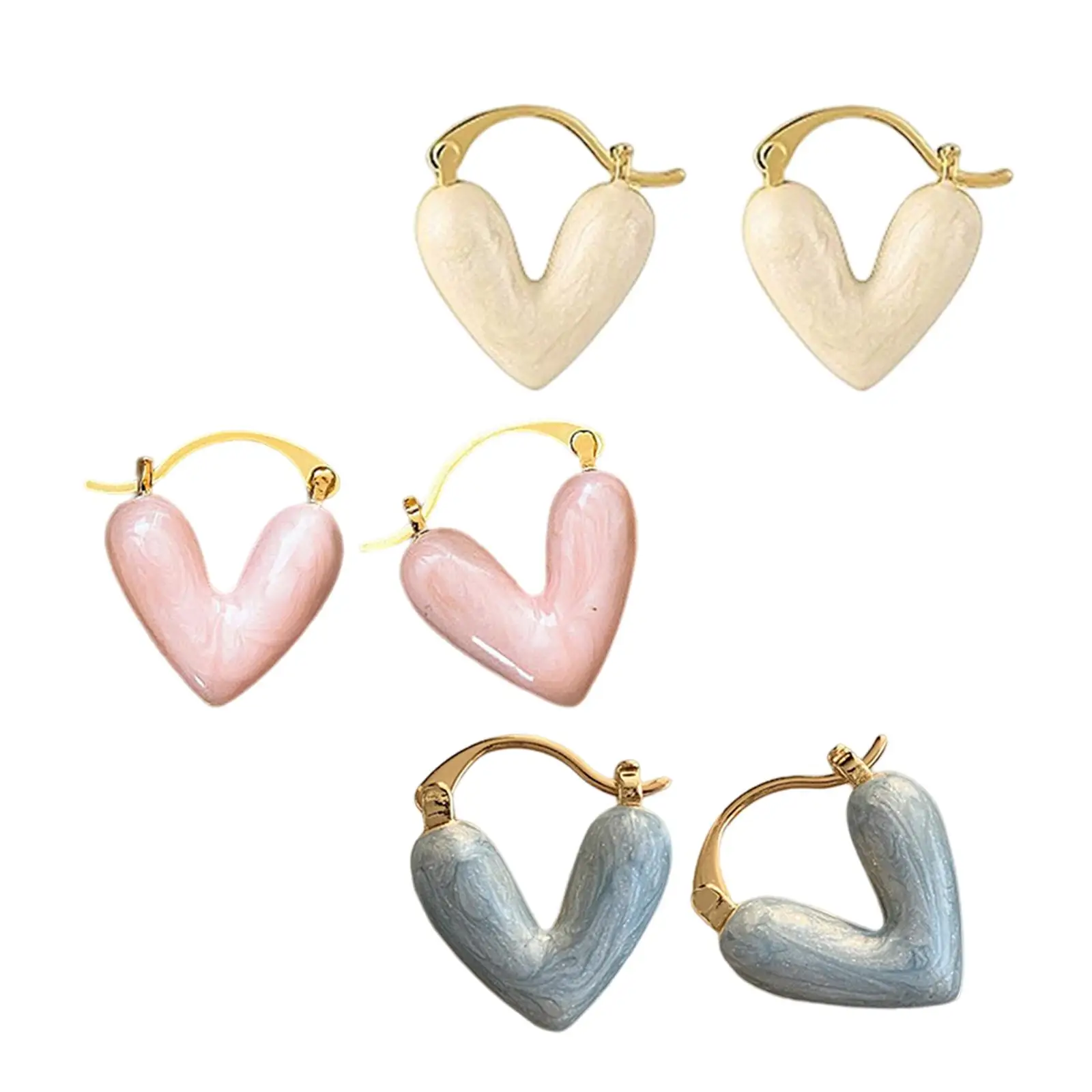 Women Earring Stud Heart Shaped Drop Earrings Jewelry Cool for Formal Suit, Casual Clothing or Evening Dress Accessory Elegant