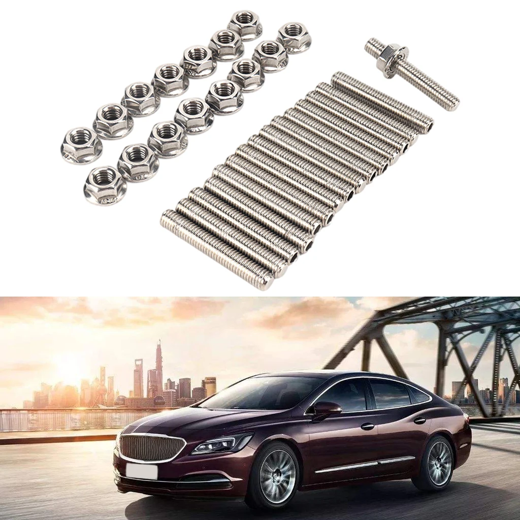 Exhaust  Header Stud Kit Accessories Durable Stainless Steel for  4.6L 5.4L Engine High Performance Premium Replaces