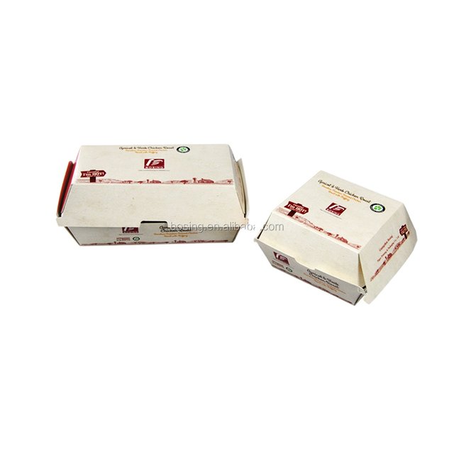 Custom printed design mini paper kraft burger box size black clamshell  cardboard burger packaging box - AliExpress