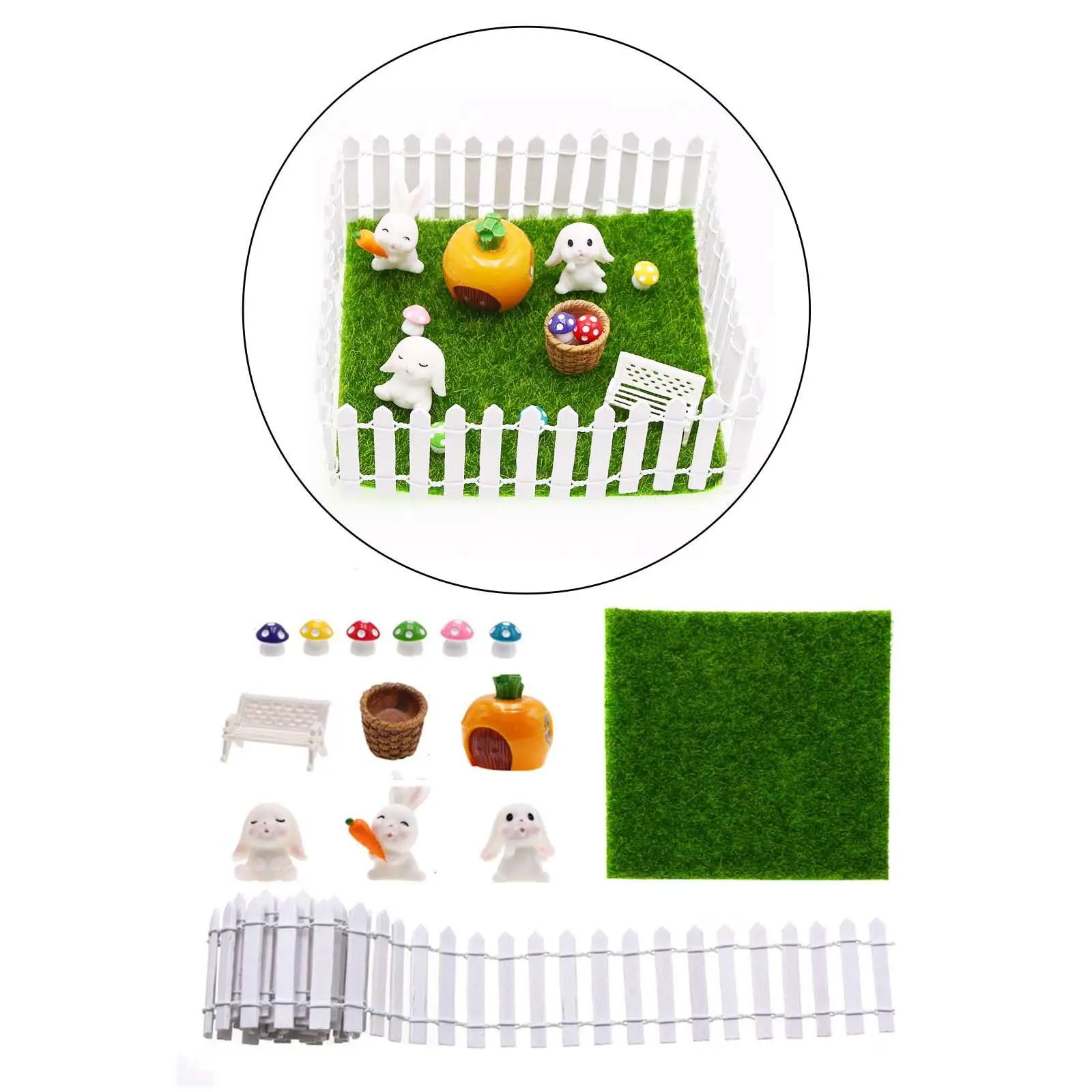1:12 Scale Animal Figurine Garden Ornament Kits Mini Oranments