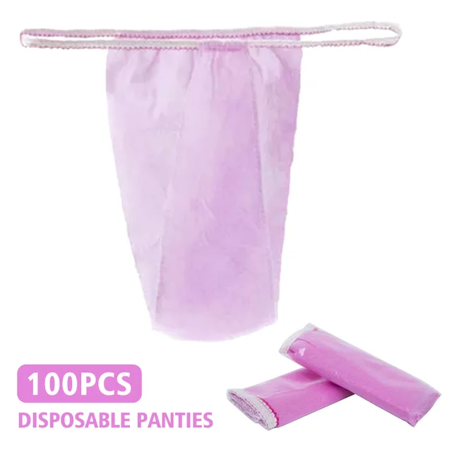 50/100 Pieces Women SPA Disposable Thong Soft Adjustable Underwear Panties  for Tanning Hygienic SPA Sauna Briefs Supplies