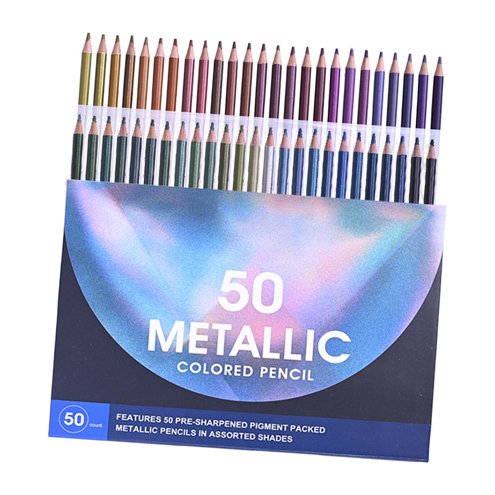 Professional Colored Pencils Painting Pre Sharpened Coloring Pencil Set 50x Drawing Pencils for School Student Artists Colorists