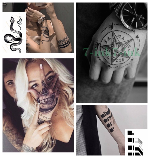 Best of Waterproof Temporary Tatoo Sticker Dark Pentagram Snake Python Totem Art Water Transfer Fake Tattoo Flash Tatto For Men Women Reviews & Tips