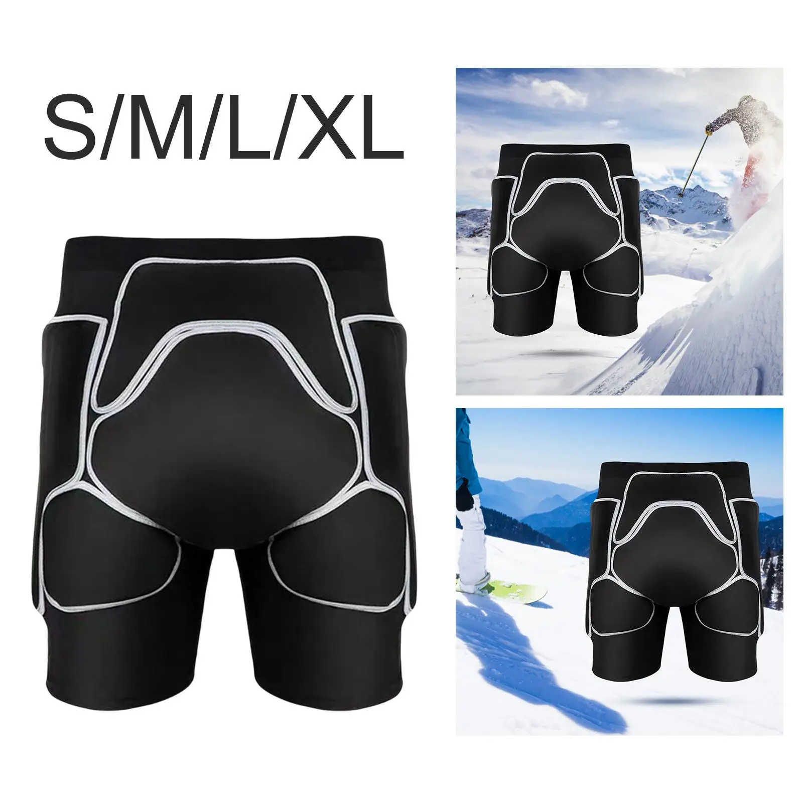 3D Padded Shorts Protection Hip Pants Snowboard Riding Breathable Sliders EVA Roller Unisex Undershorts for Skate Ski Women Men