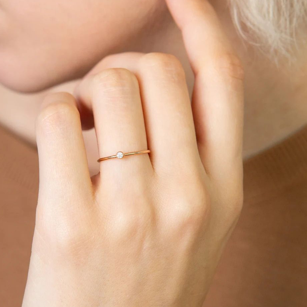 Damen-Ring mit Geburtsstein aus Edelstahl 316, goldene Farbe, schlichter modischer Stil für Frauen, Dezember, Festival, Party, Geschenk, Ringschmuck – Detail 6