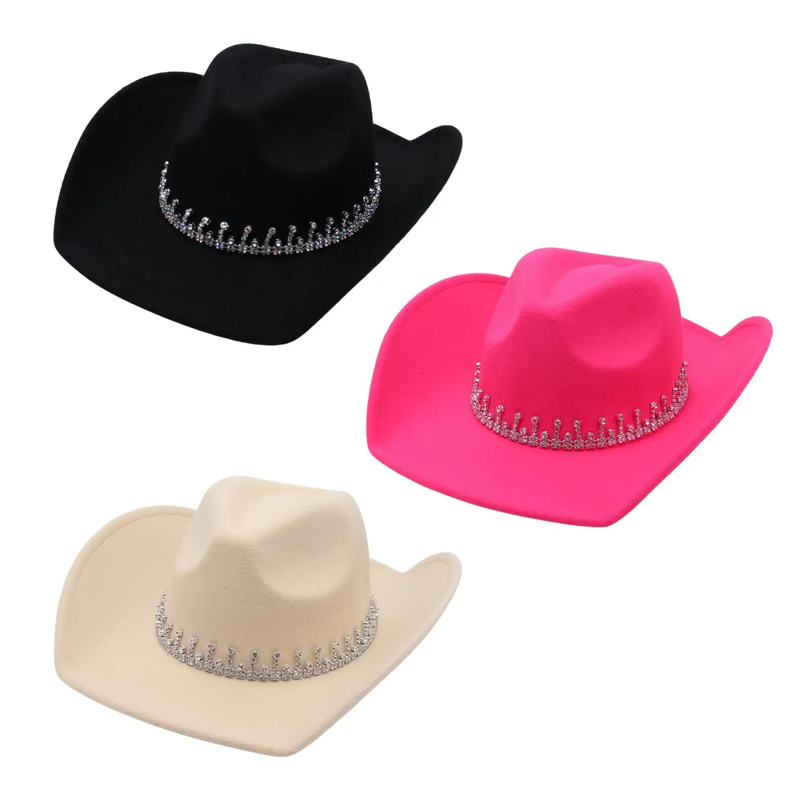 Wide Brim Hat Decorative Photo Props Cosplay Sunshade Western Cowboy Hat Sun Hat for Hiking Party Dress up Outdoor Beach