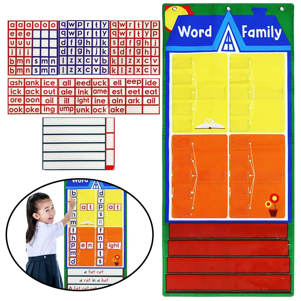 Chindren English Language Learning Card Center Table Kindergarten Wording for Kids