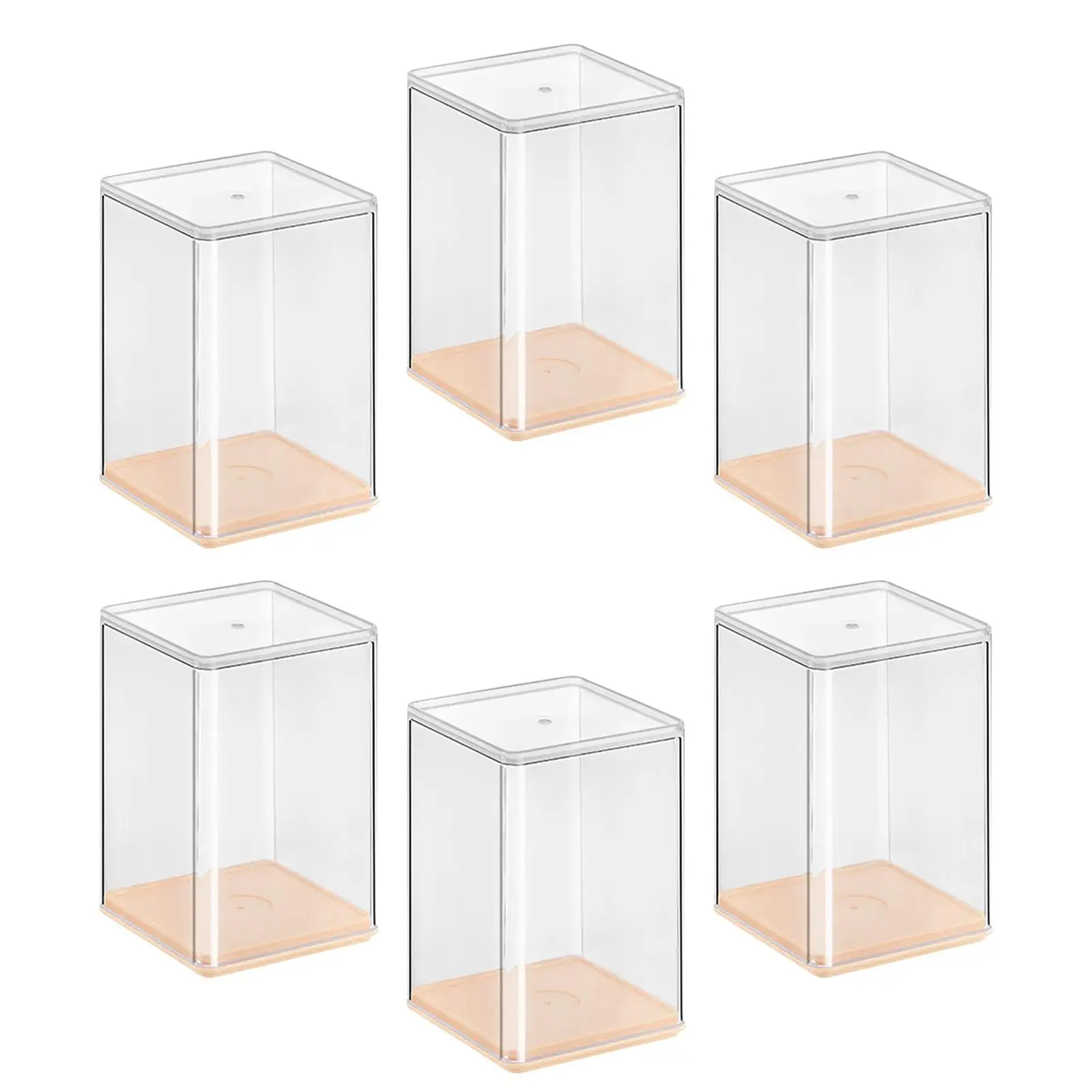 6x Transparent Display Box Decorative Multipurpose Dustproof Storage Organizer for Doll Jewelry Bedroom Model Action Figures