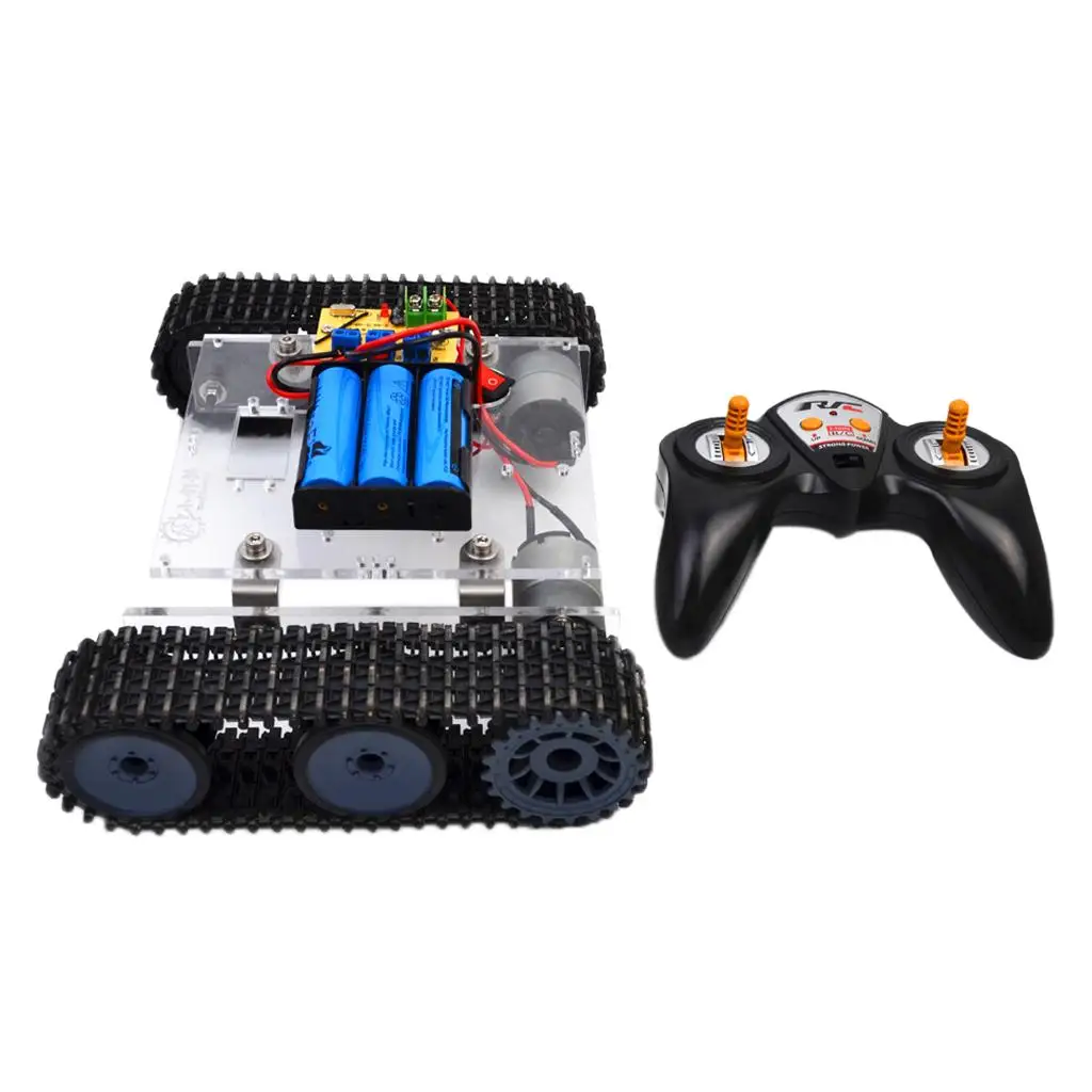 Robot Tank Chassis Track Crawler with  Remote Controller for Robot Science Educational Toy
