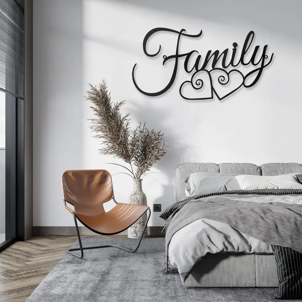 Metal  Rustic Family Letter Signs  Art Hanging Word Cutout Decoration for Home