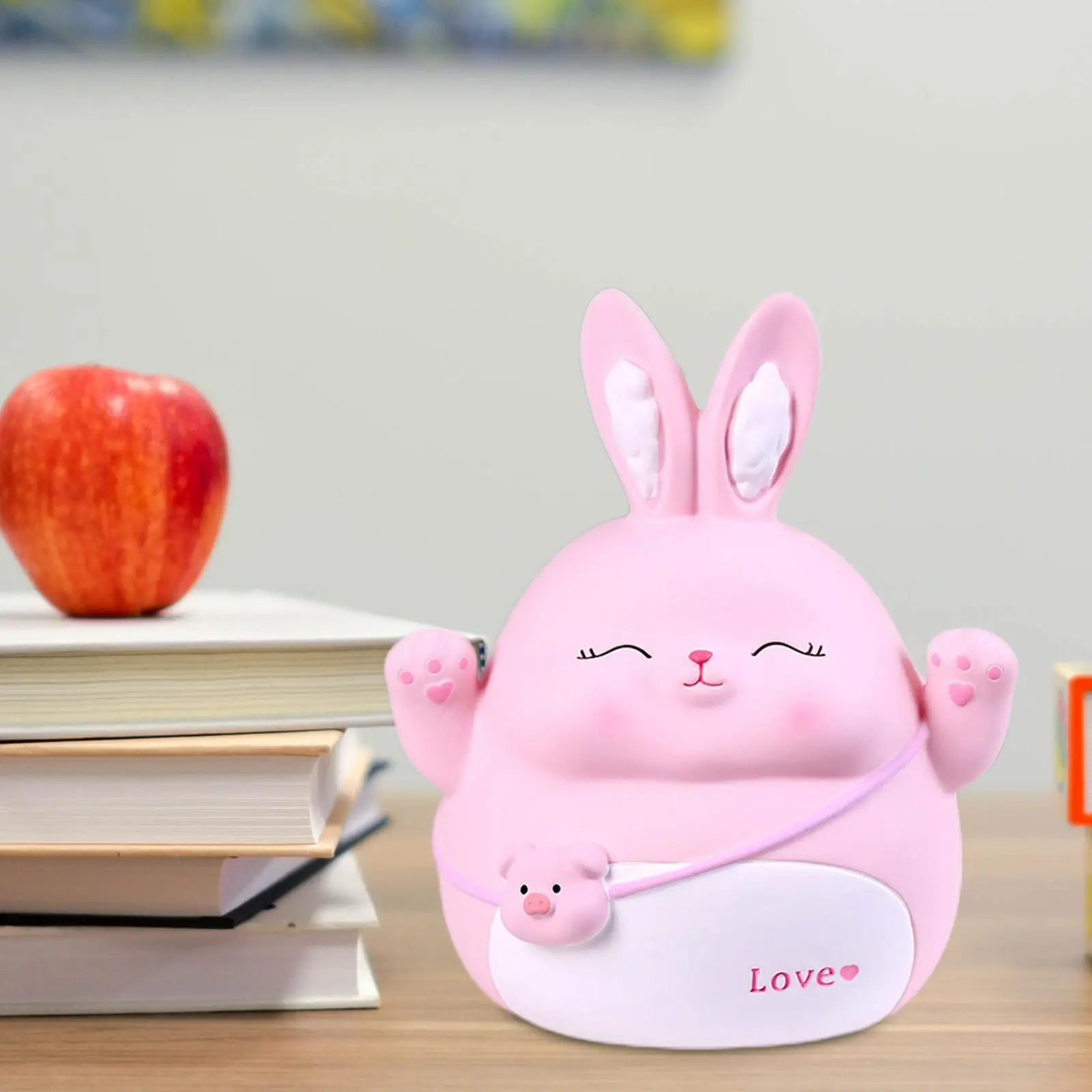 Rabbit Money Bank Bunny Figures Storage Saving Box Ornament Case Coin case for Desktop Home Gifts Children Kids