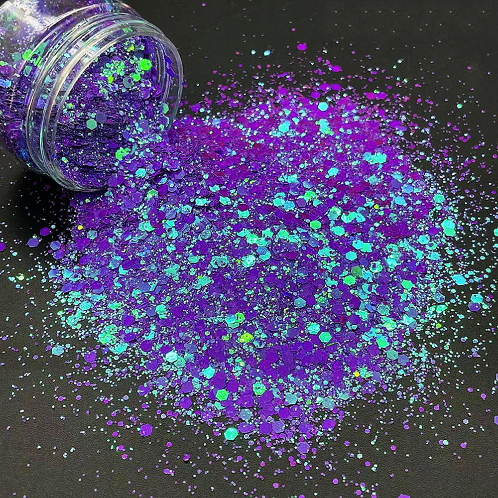 Best of 10g Nail Art Glitter Chunky Flakes Cosmetic Super Shiny Wedding Wishes Mix Holographic Craft Iridescent Hex Poly Tumbler Glitter Reviews & Tips