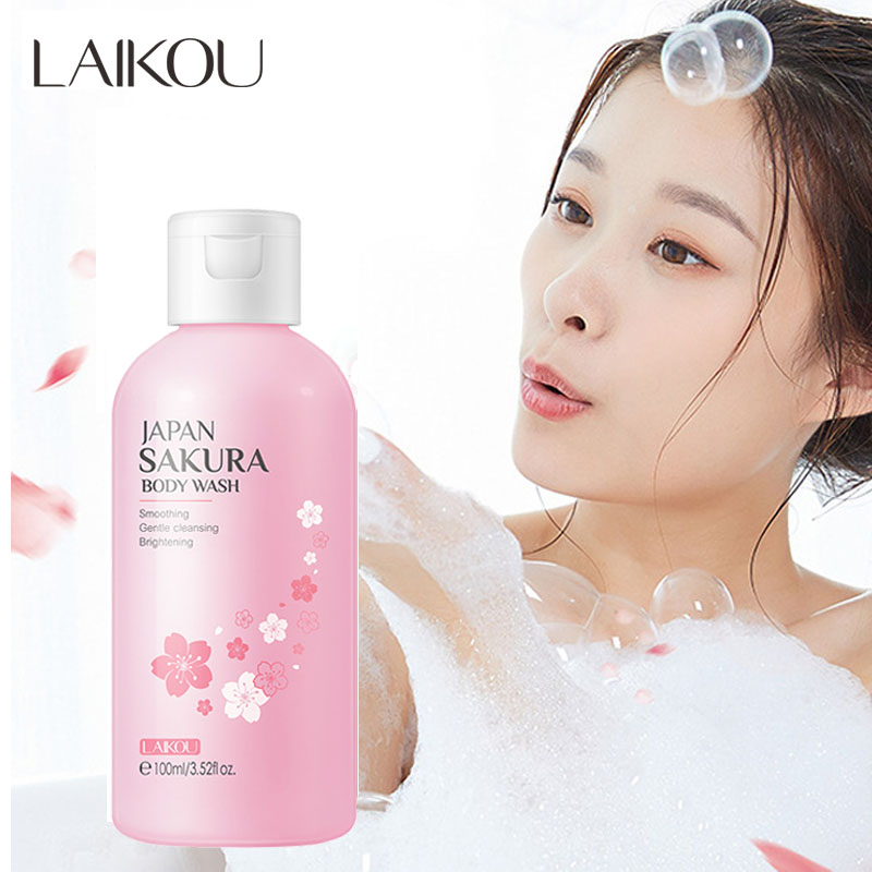 Best of LAIKOU Sakura Shower Gel Body Wash Brightening Exfoliating Smoothing Gentle Cleansing Moisturizing Bath Gel Women Men 100ml Reviews & Tips