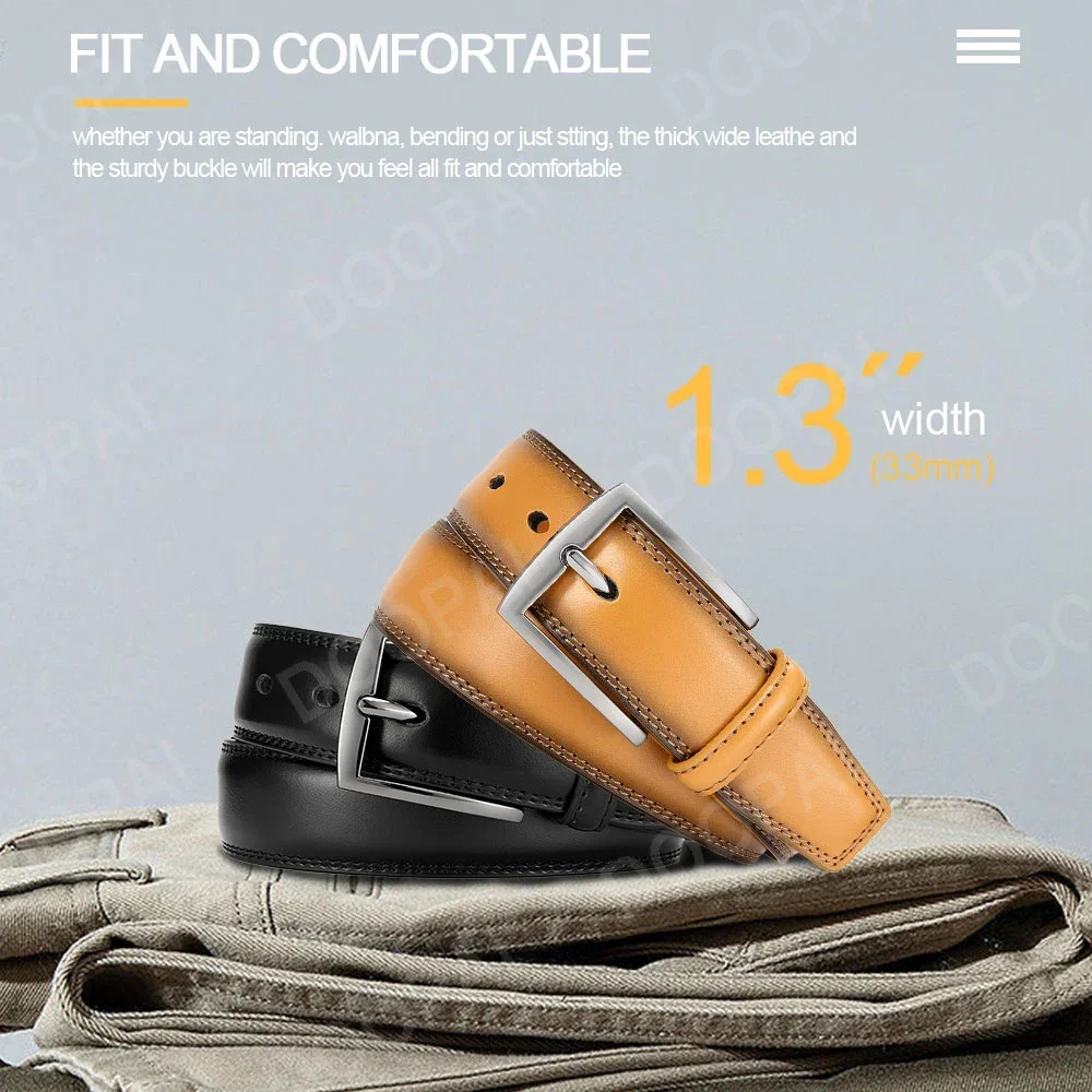 2023 neue Männer Gürtel Hohe Qualität Echtes Leder LANGE Große Pin Schnalle Metall Automatische Schnalle Männlich Gürtel Strap Männlich – Detail 6
