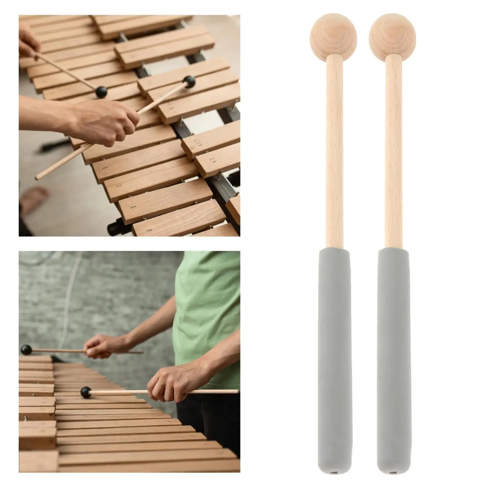 Marimba Mallets Drumsticks Xylophone Lotus Drum 1 Pair Percussion Bell Toddler