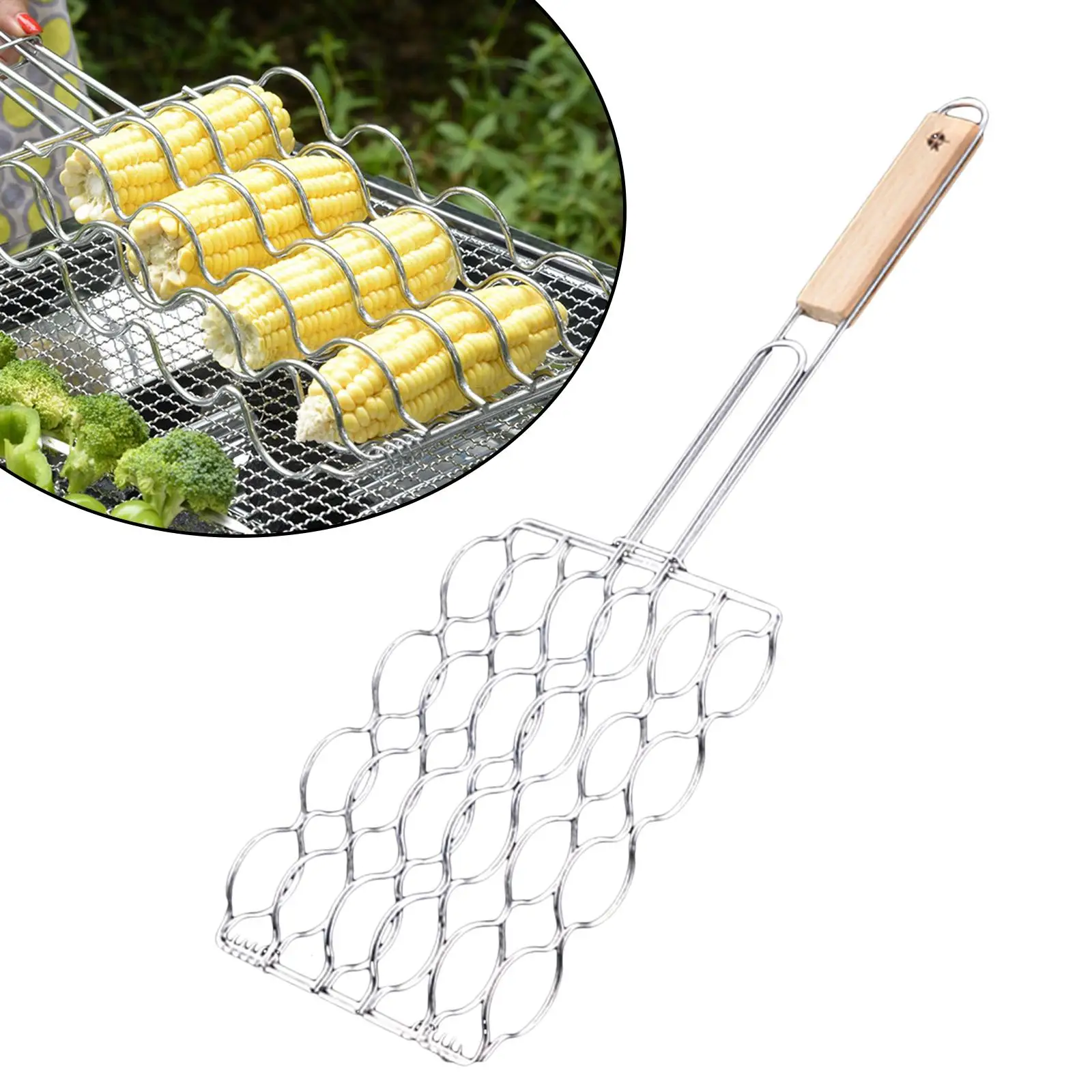Hot Dog Rack Barbecue Grill Basket Tools ,57x18x5cm for Grill, Ovens Cooking Accessories Comfortable Grip Premium Materials