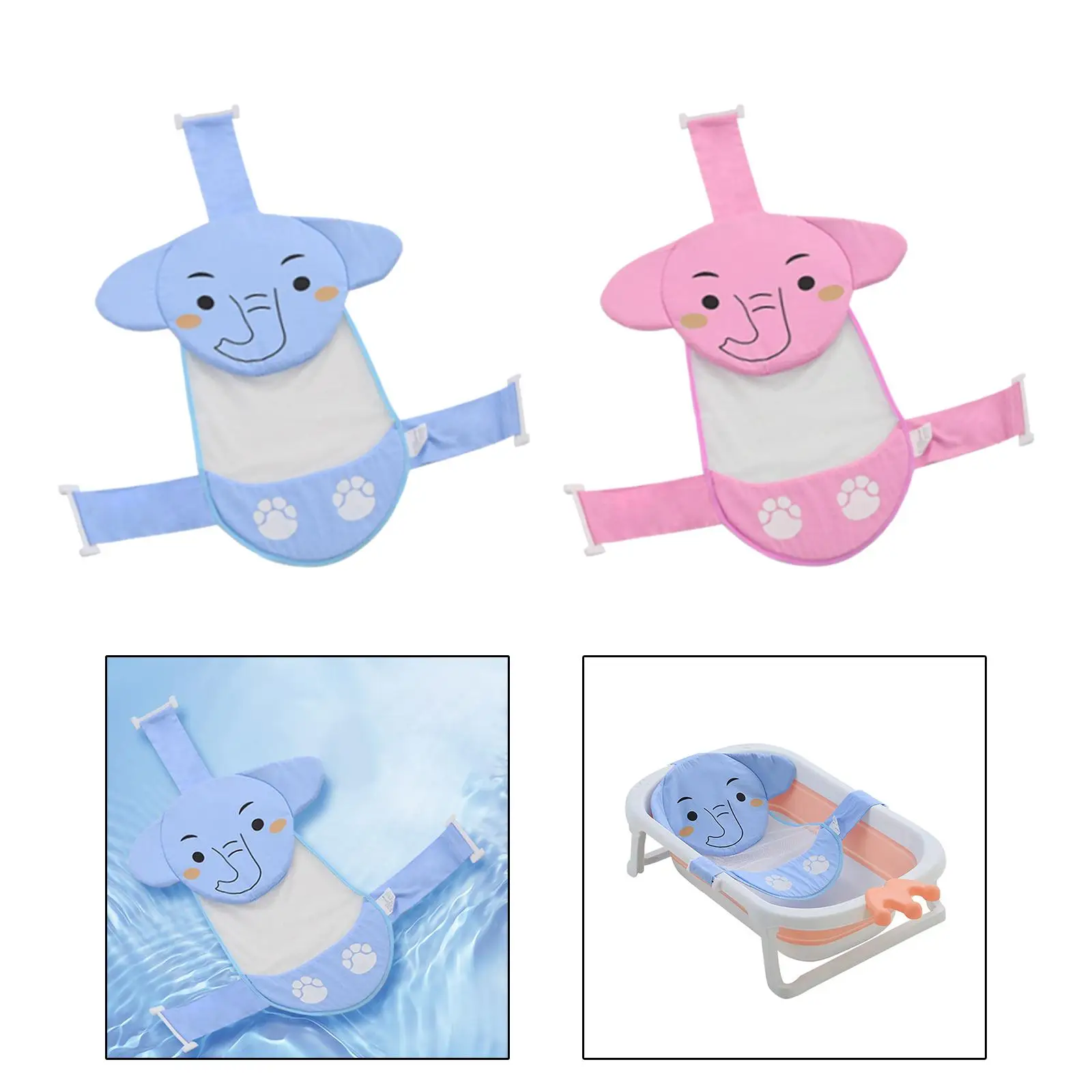 Cute Elephant Baby Bath Cushion Pad Non Slip Universal for Bathtub Infant Bath Support Seat Floating Bathing Tub Seat for Infant