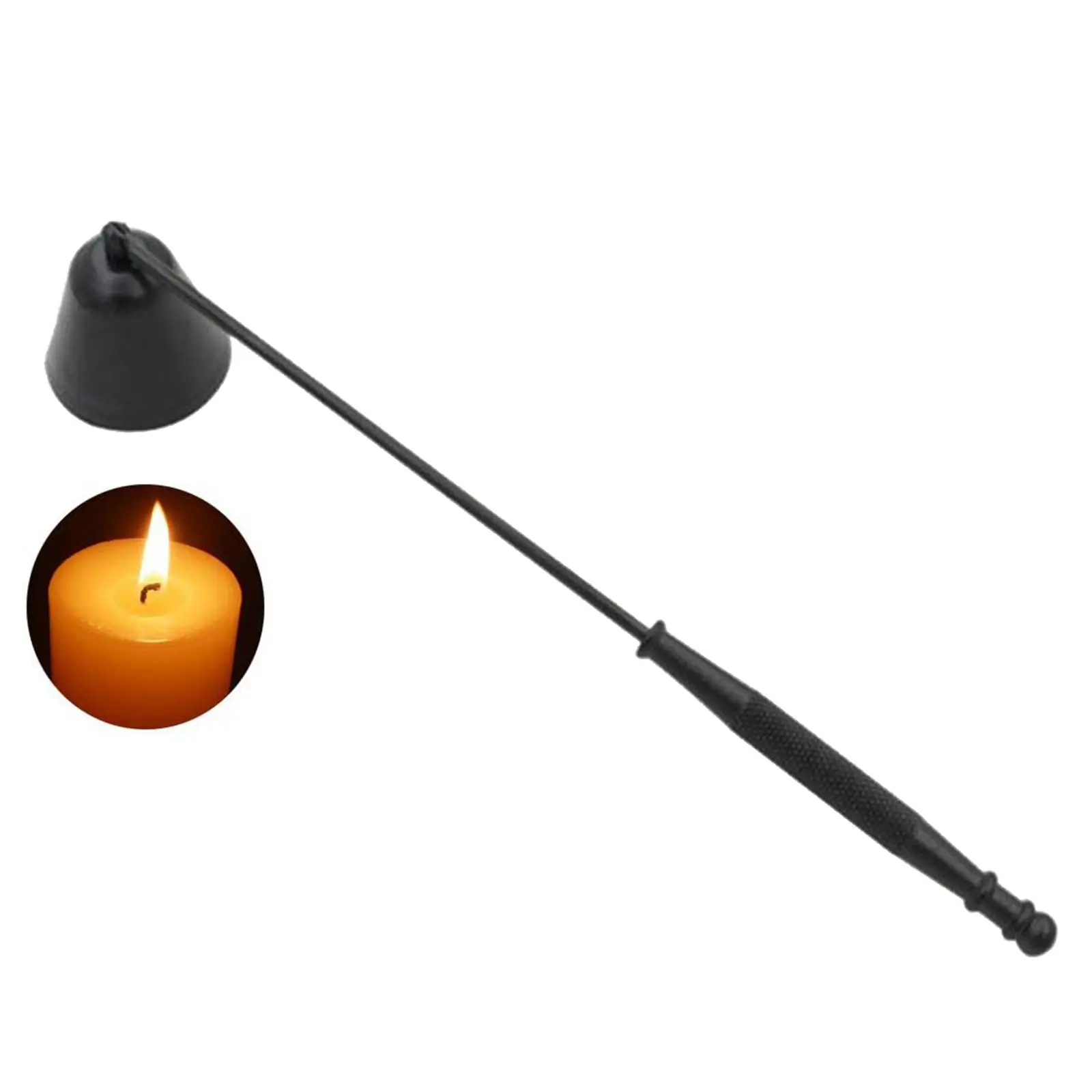 Candle  Bell Shaped  Solid Stainless Steel Candle Extinguisher with Long Handle for Safely Put  Wick