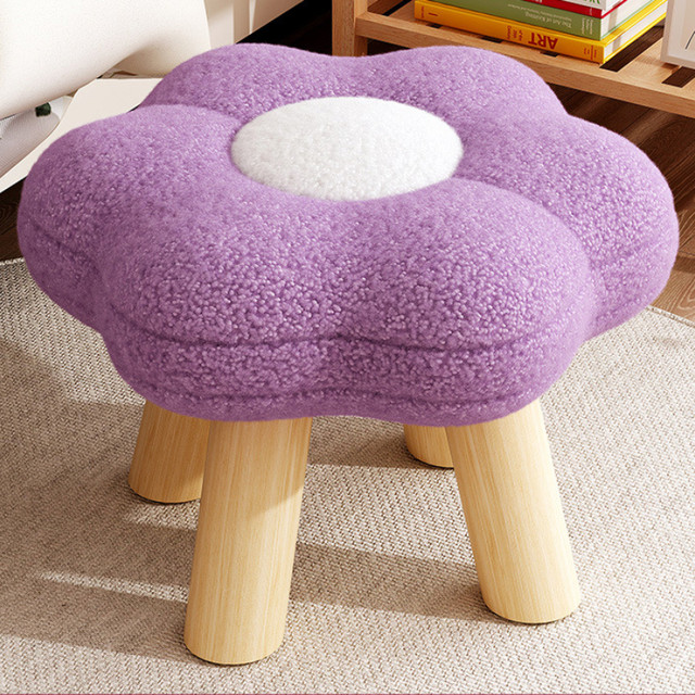 Small Foot Stool with Wood Leg for Living Room, Reposapiés Bedroom Kitchen  Ottoman Foot Rest Under Desk Cute Flower Footstools발판 - AliExpress