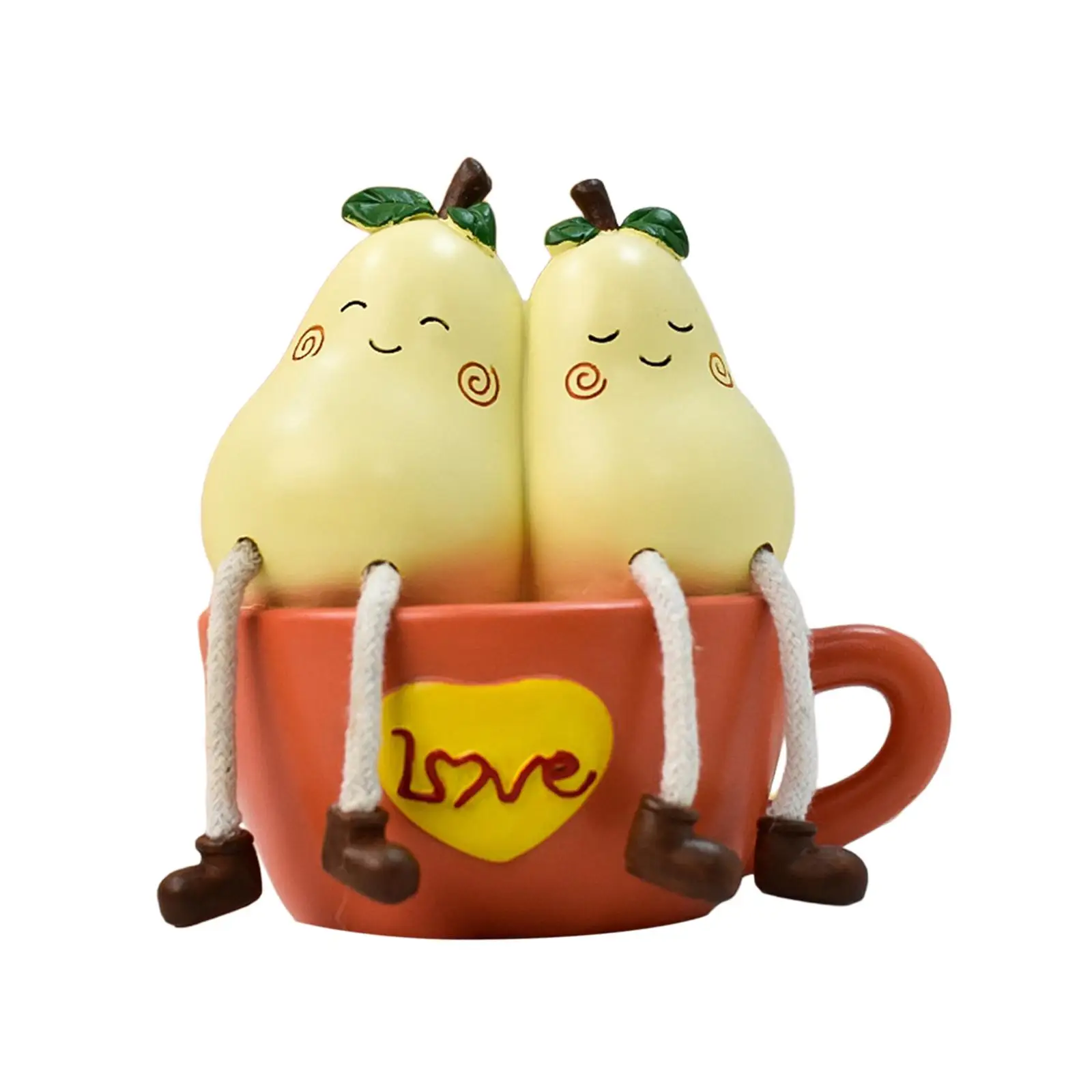 Adorable Pear Resin Piggy Bank Container Collection for Desktop Decoration