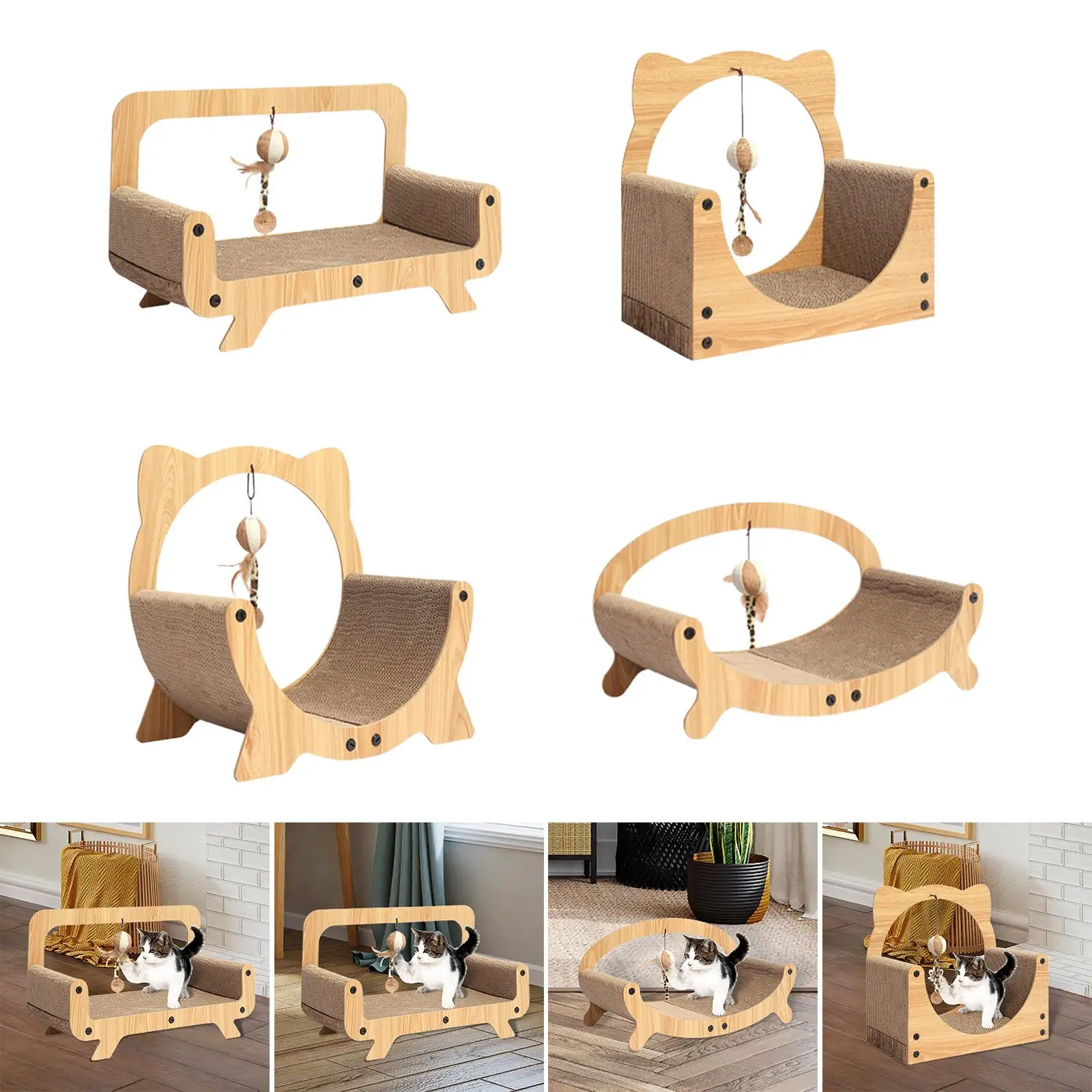 Pet Cat Scratcher Sofa Pad Scratching Board Interactive Play Toy for Kitty Scratch Corrugated Cardboard Lounge Bed Pet Supplies