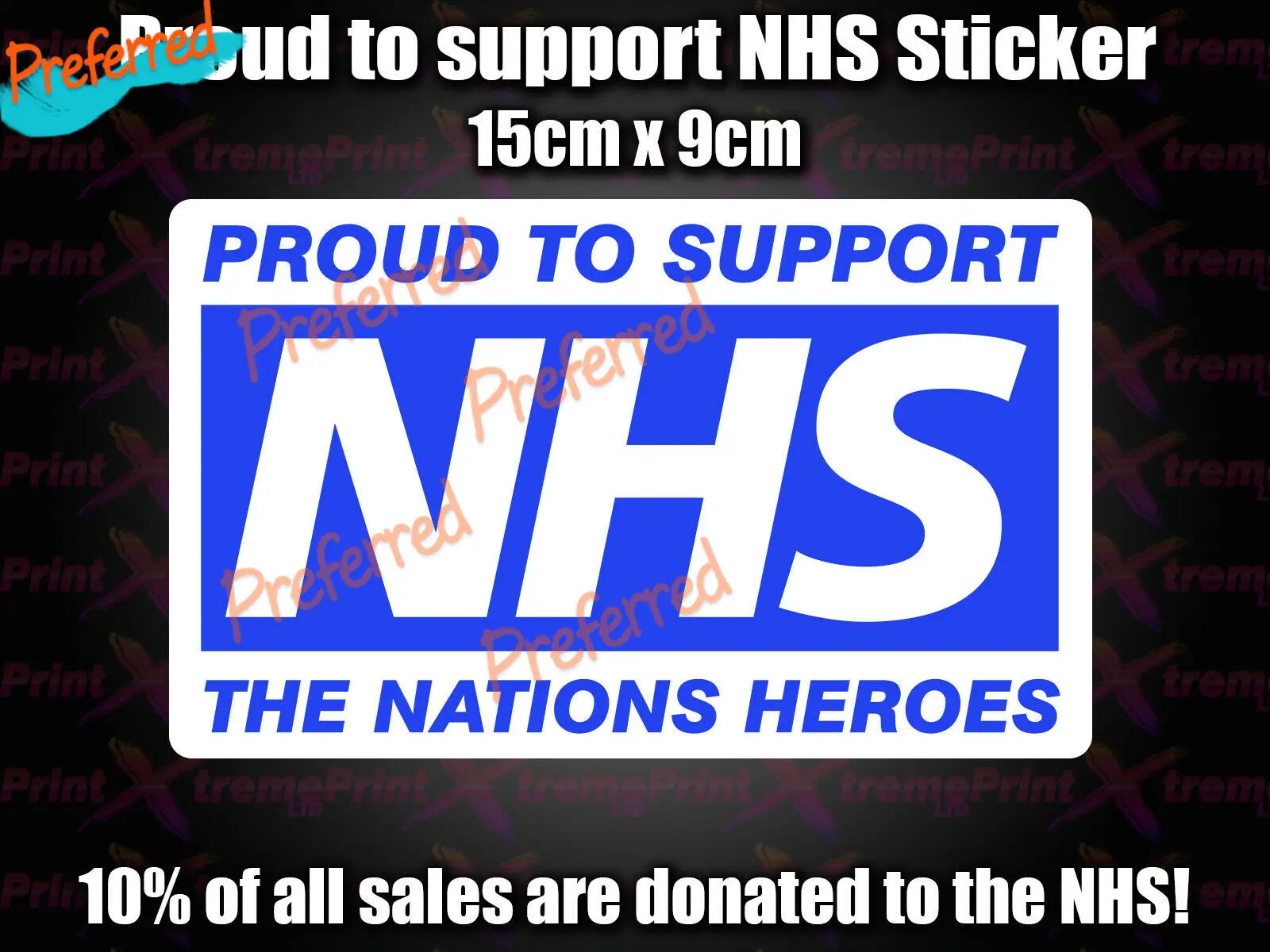 thank you proud to support heroes 50% DONATION TO NHS NHS RAINBOW Car Sticker 