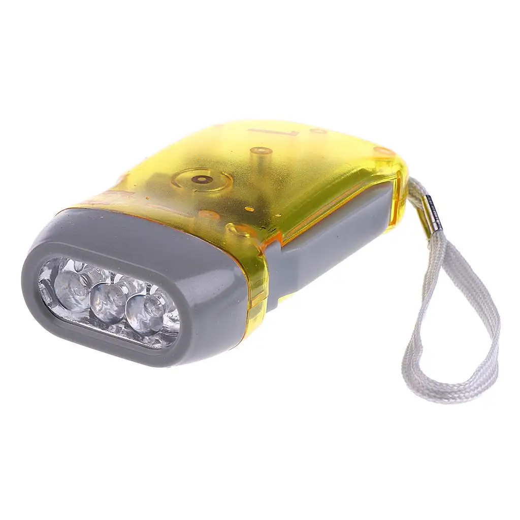 Dynamo  Clip Backpack Flashlight Manual LED Flashlight Hand Crank Power Emergency  Tool