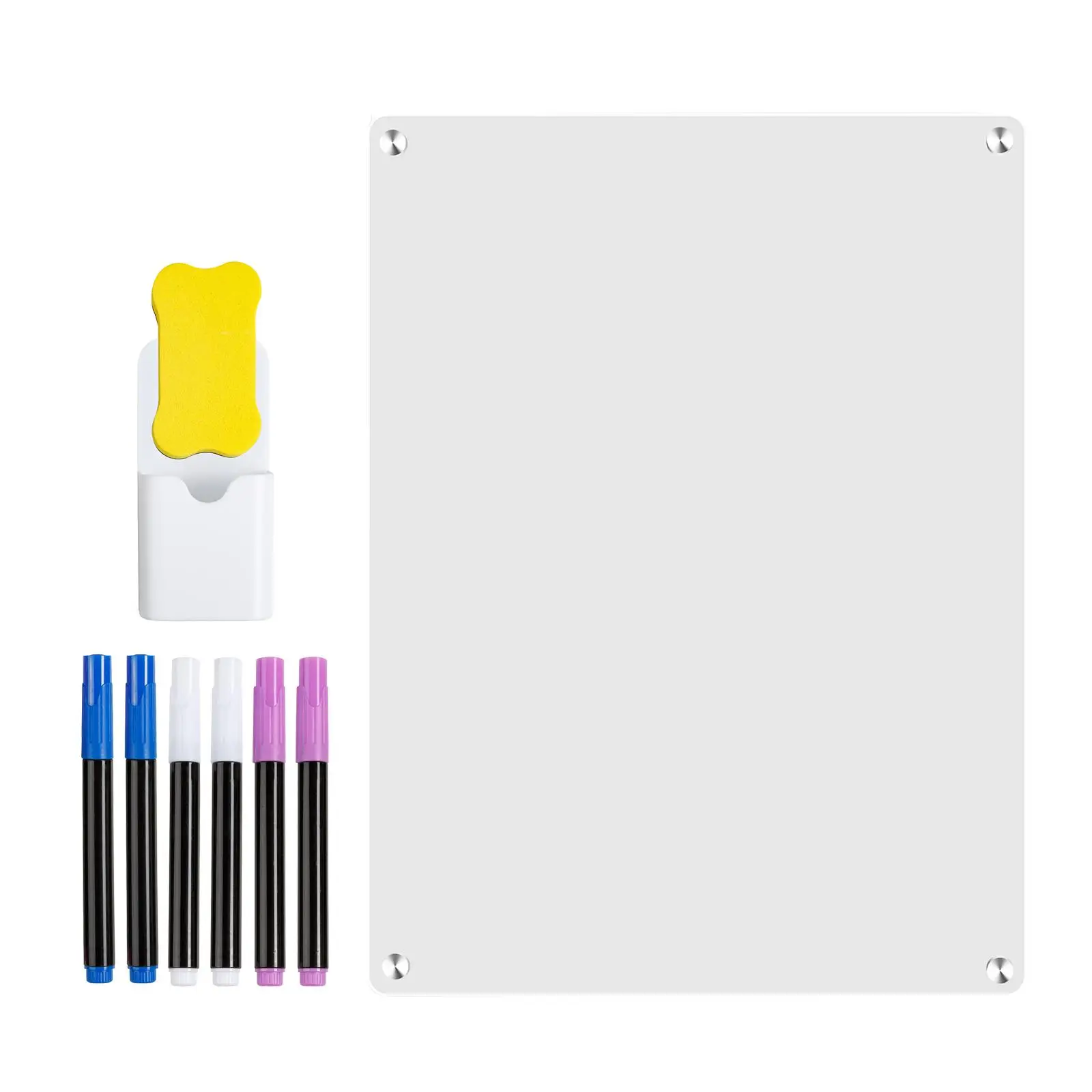 Dry Erase Board Clear Acrylic Magnetic Whiteboard with Markers for Refrigerator Home Tasks Important Dates Conference Room