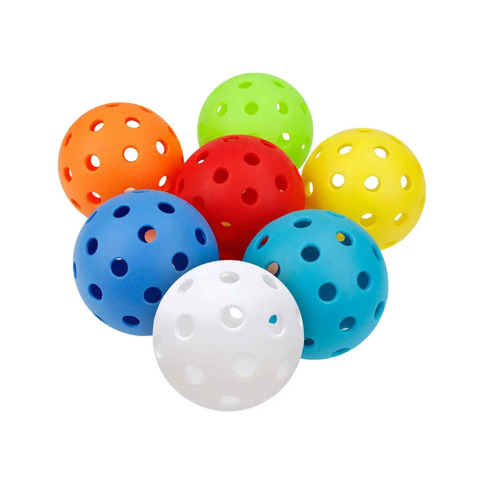 7x Pickleball Balls with 40 Small Precisely Drilled Holes for Outdoor Courts