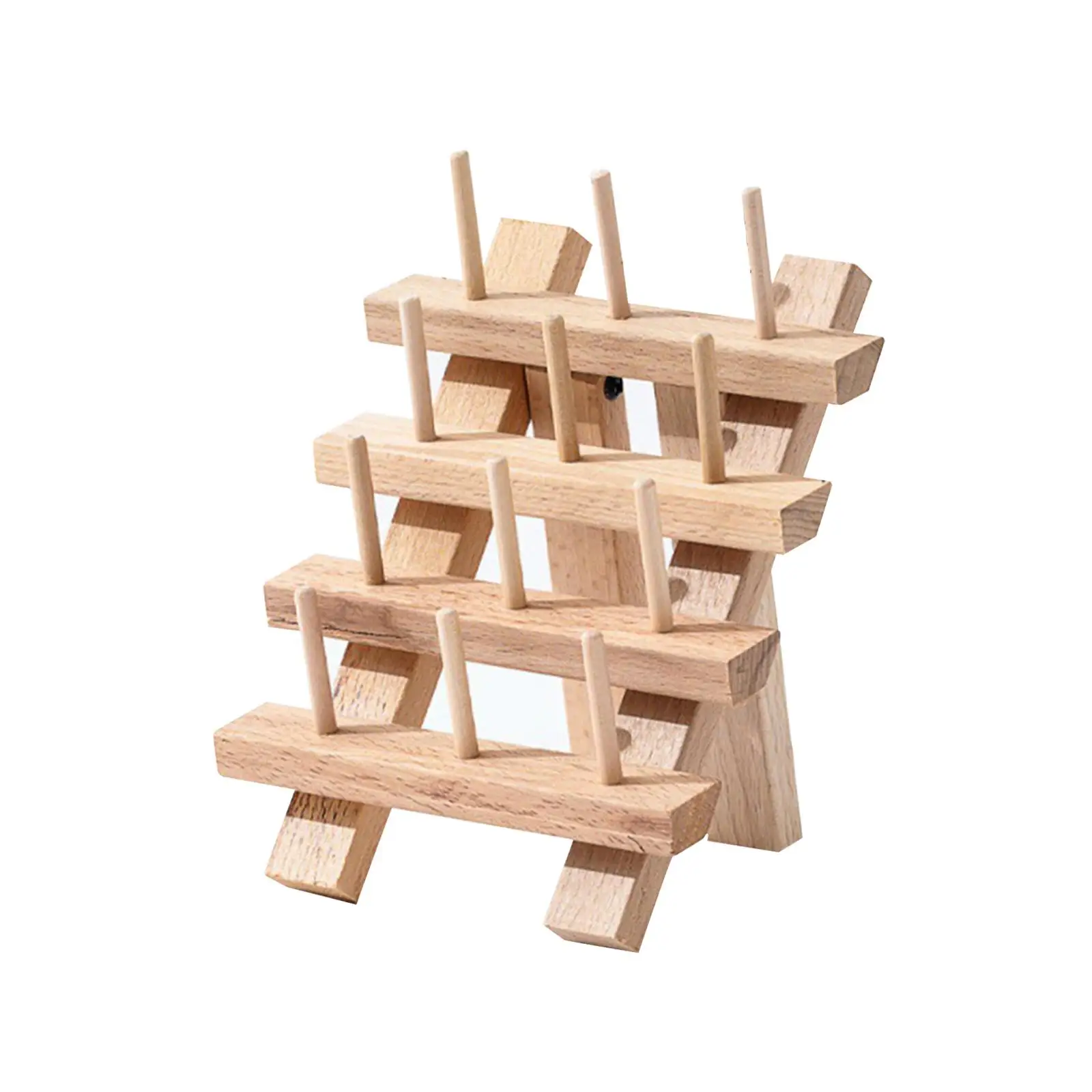 Sewing Thread Rack Holder Shelf Wooden Spool Rack for Jewelry Embroidery Hobbyists Thread Organizing Braid Knitting Tailors