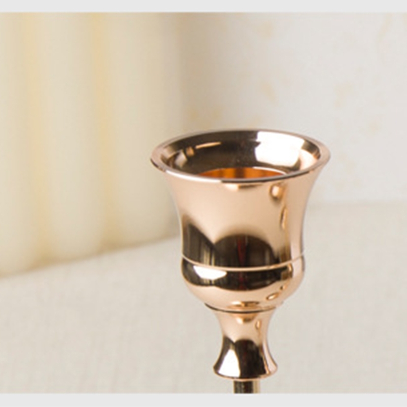 3pc Candlestick Holders Kit Brass Gold Candlestick Set Candle Holders Decorative Candlestick Stand for Wedding Party Dinning