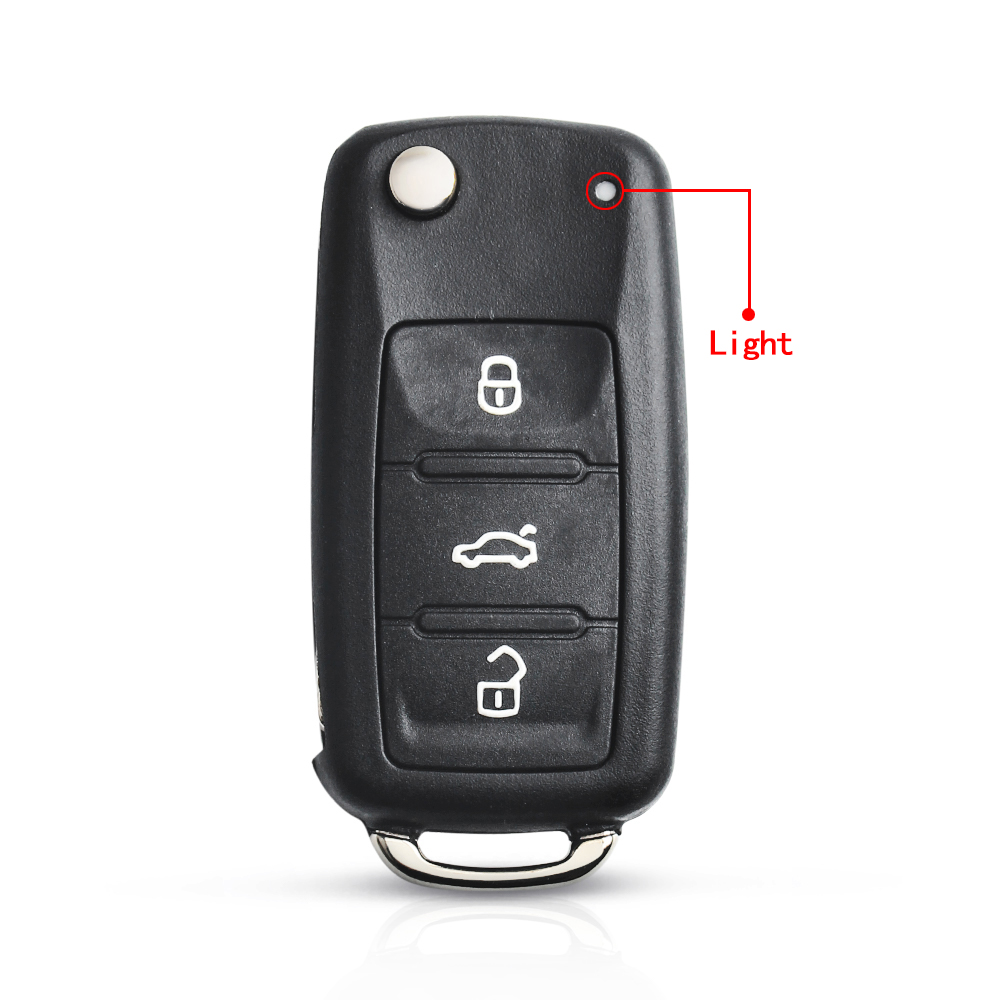 KEYYOU Ersatz Klapp Auto Schlüssel Shell Fall Fob Für VW Volkswagen Golf Mk6 Tiguan Polo Passat CC SITZ Skoda Octavia 3 Taste – Detail 4