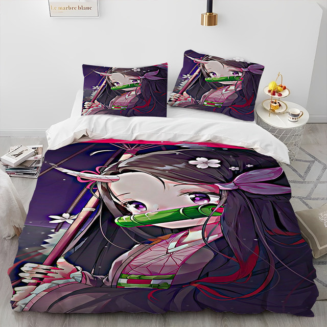 Demon Slayer Anime Bedding Set para Crianças, Capa de edredão, Fronhas,  Consolador, Decoração do quarto, Desenhos animados, Kamado Tanjirou,  Nezuko, Rengoku, Giyuu - AliExpress