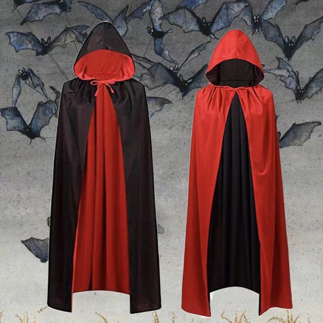 Ramede 4 Pcs Halloween Vampire Costume Cape Black Red Reversible Cloak  Stand Collar Masquerade Cape for Men Women Kids (47 Inches) - Yahoo Shopping