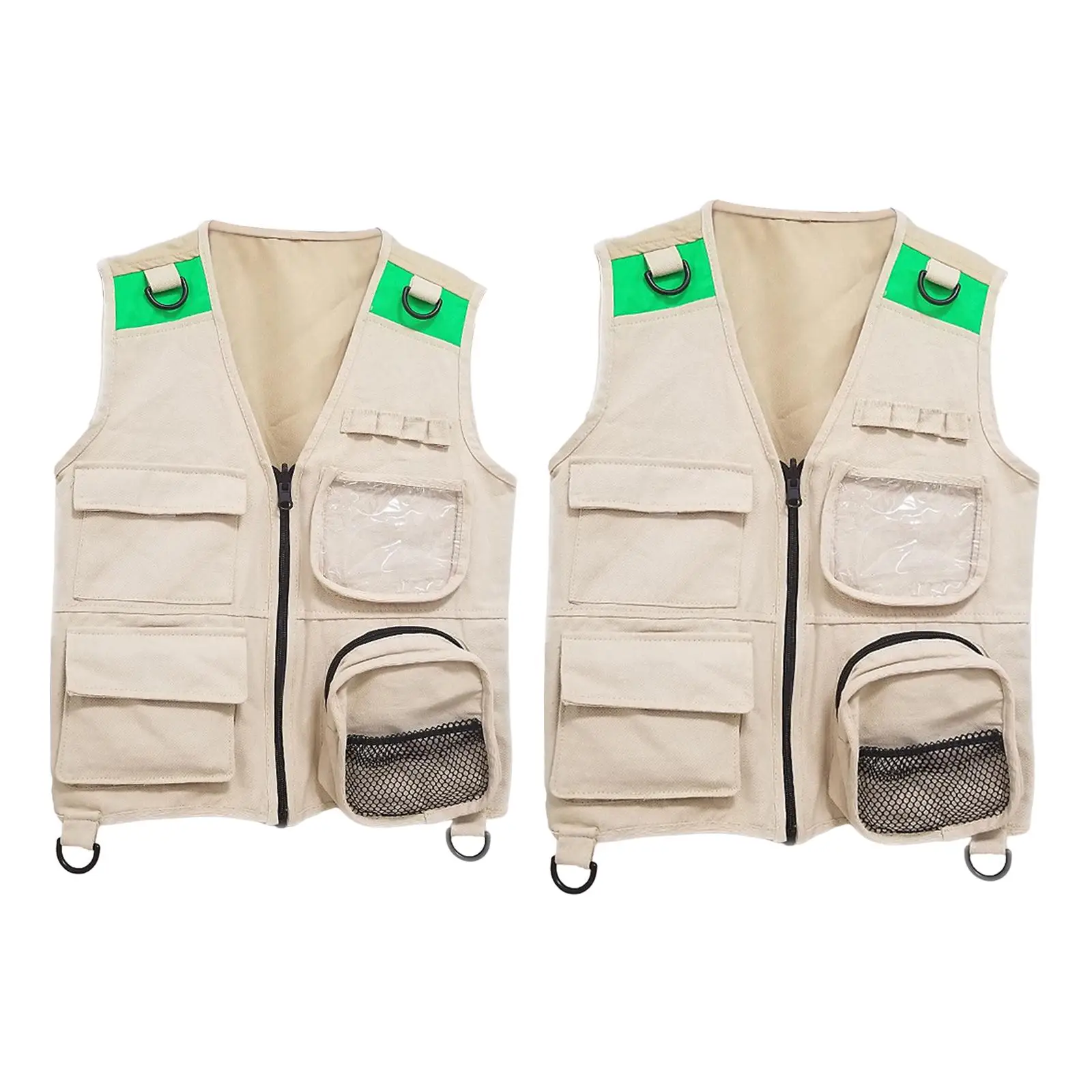 Kids Explorer Costume Vest with 4 Pockets Outdoor Activity for Fishing