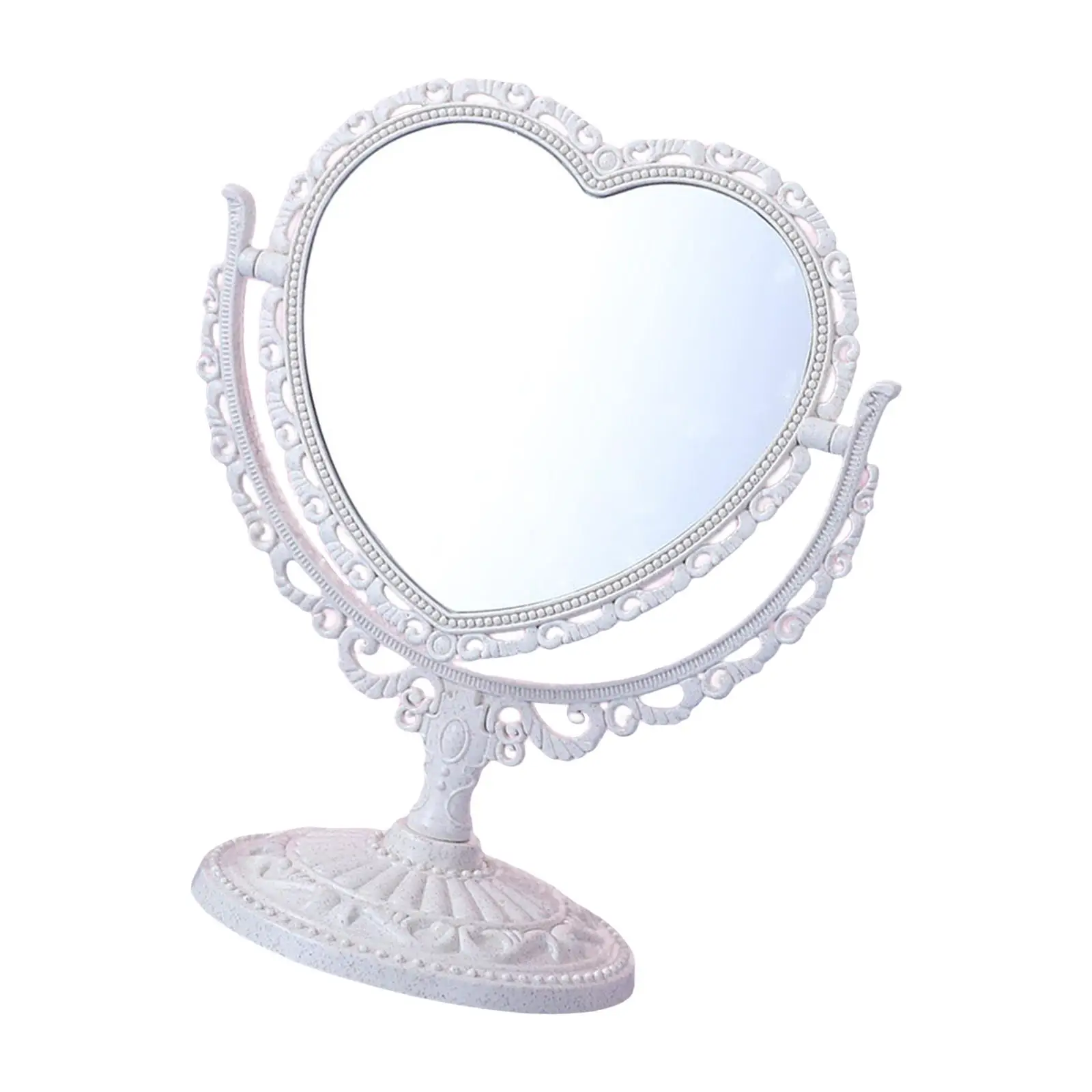 Desktop Makeup Mirror Retro European for Countertop Bedroom Desk