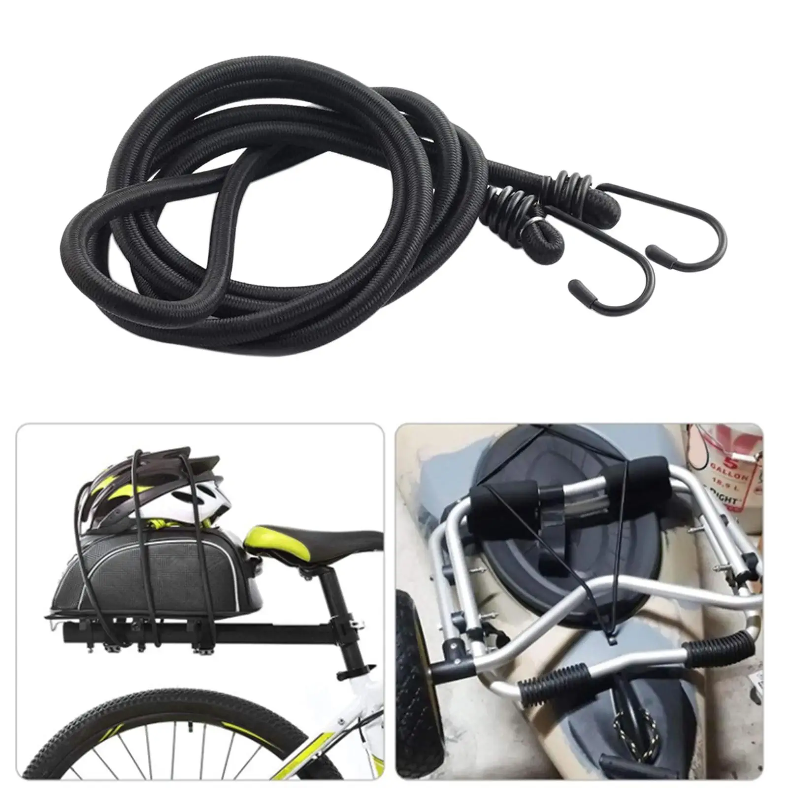 Bike Long Bungee Cords Rope with Hooks Straps Elastic Tie Down Fixed Band