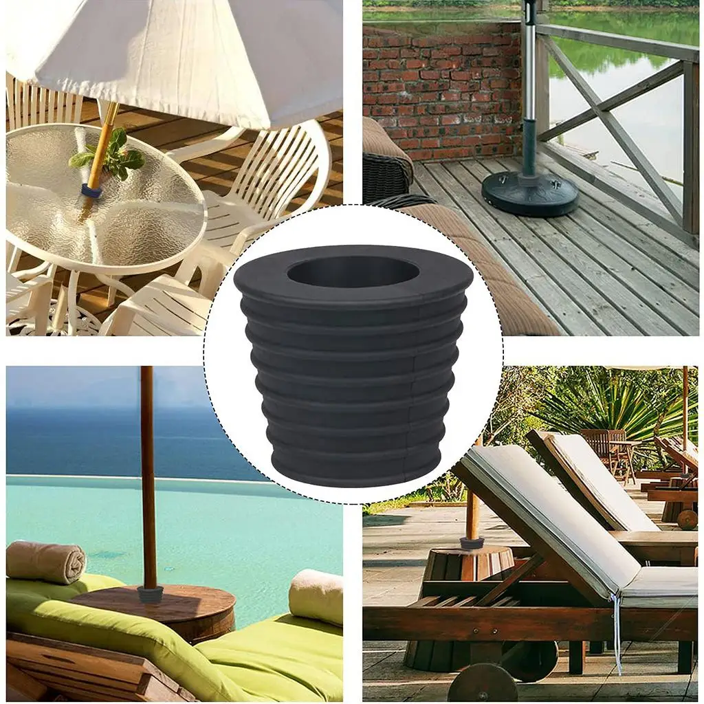Umbrella Cone Wedge, Parasol Base Stand, Patio Table Hole Rings Plug for Patio Table Hole Opening Stand Black