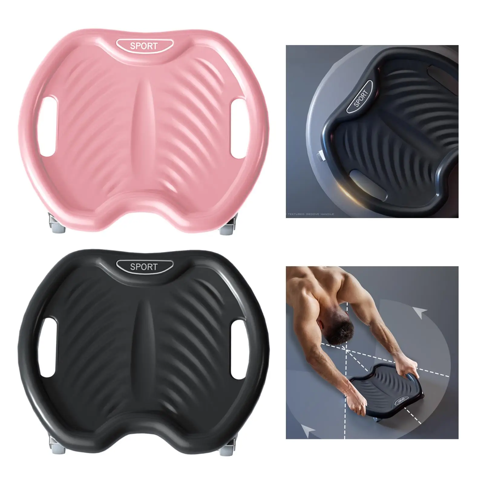 Abdominal Trainer Roller Plate Silent Wheels Exercise Wheel Muscle Training Ab Roller Gym Home 360 Rotation for Men Women