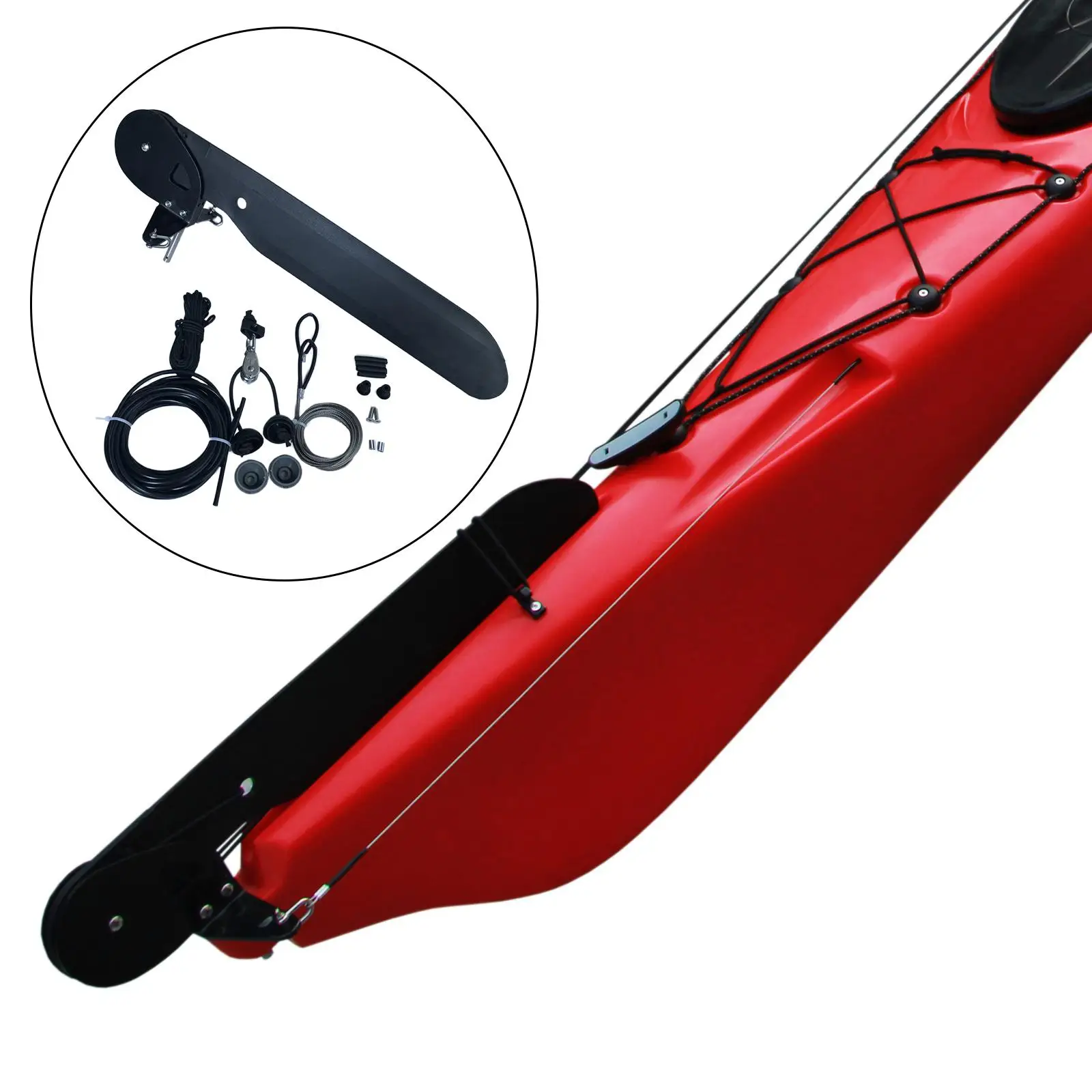 Kayak Boat Rudder Foot Control Direction Adjustable for Canoe Tail Accessroy