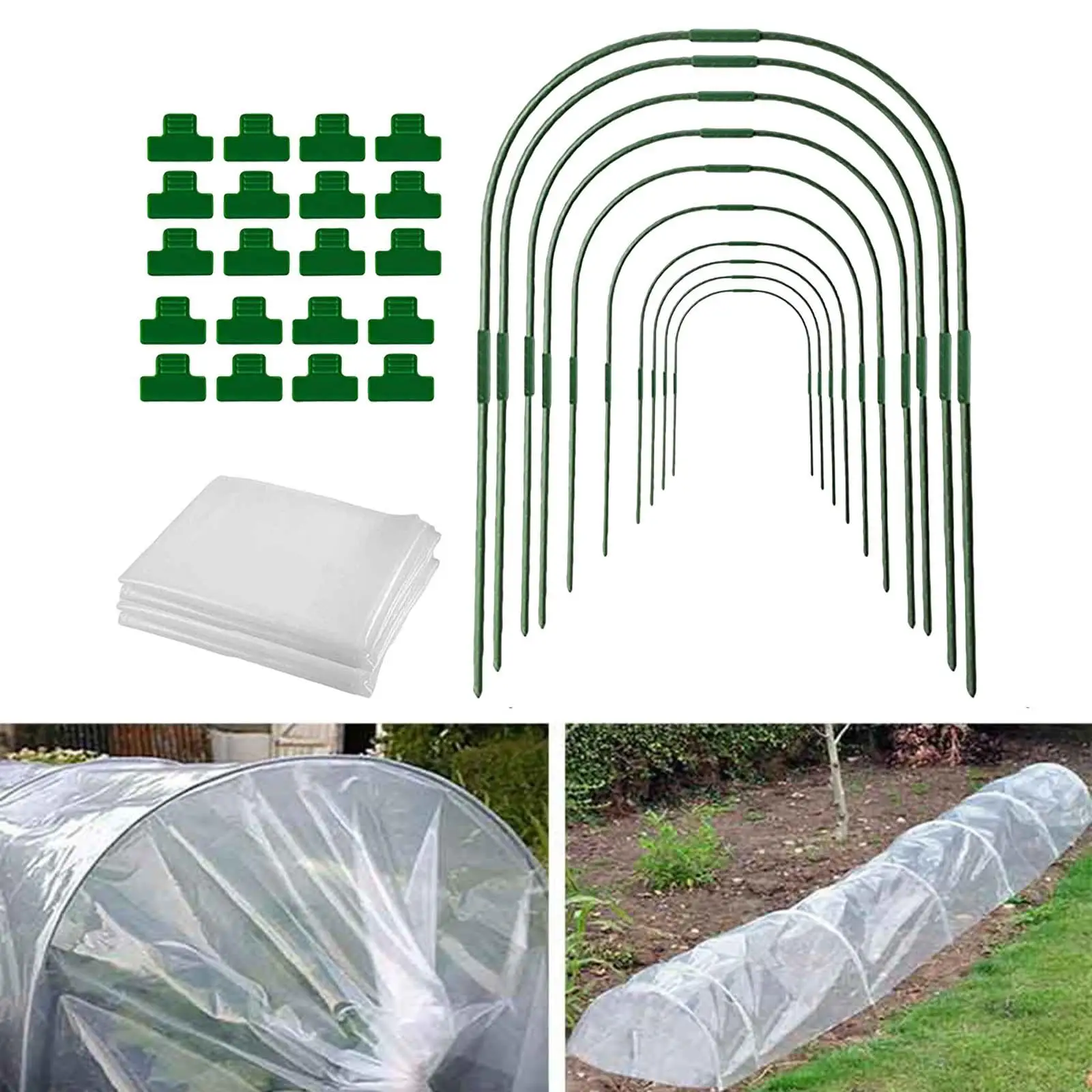 Greenhouse Hoop Kits Birds Animals Barrier Protection Net Greenhouse Clamp