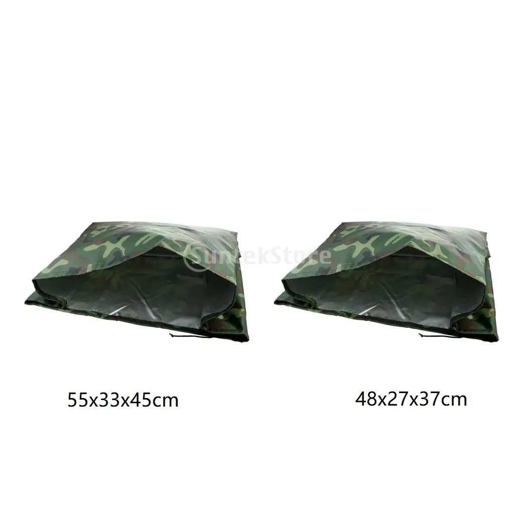 2 Pieces Camo Boat Outboard Motor Cover Universal For 2-15  Engines NEW